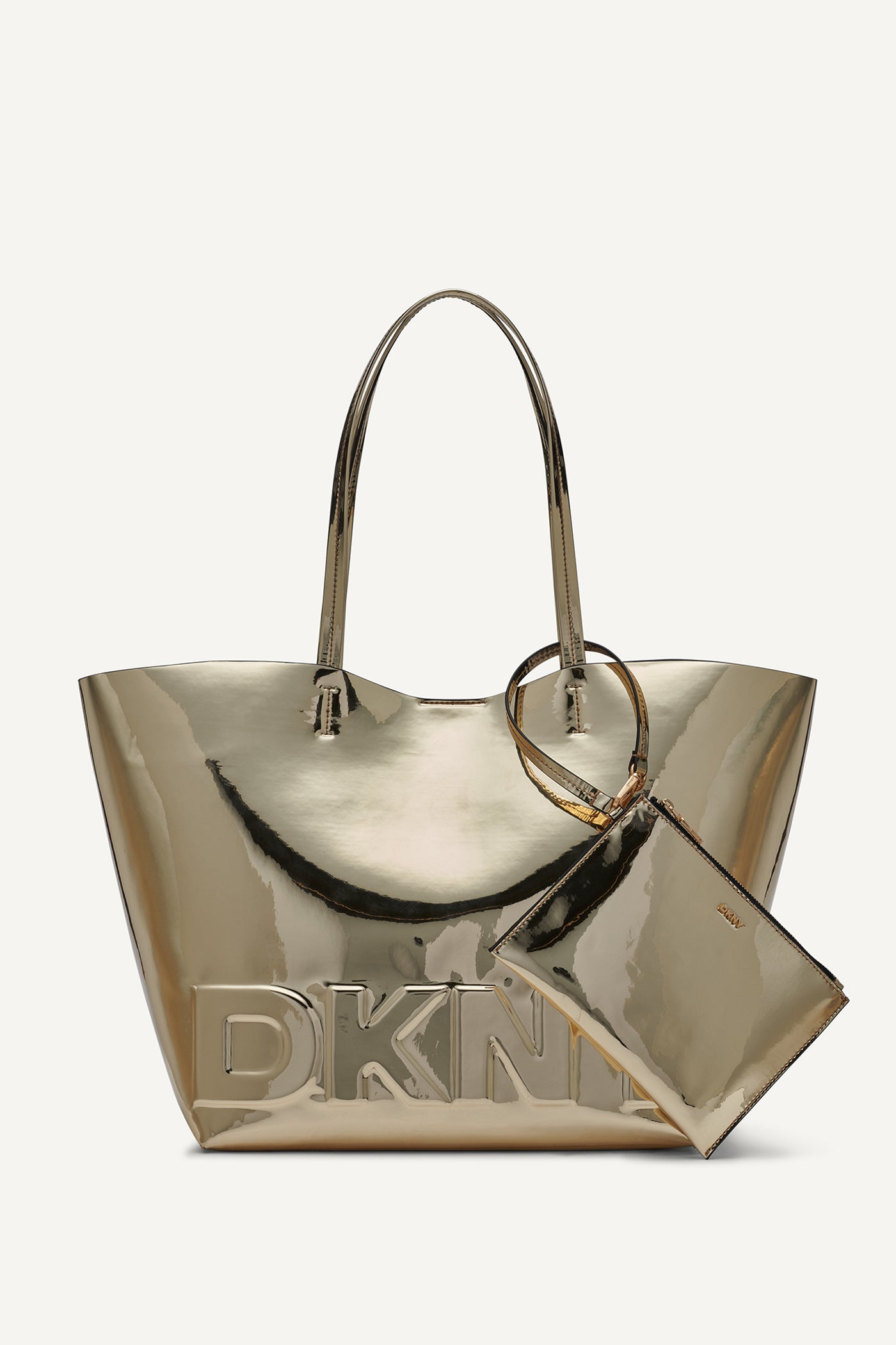 GOLD TINSLEY LARGE TOTE BAG, FRONT VIEW | Totes