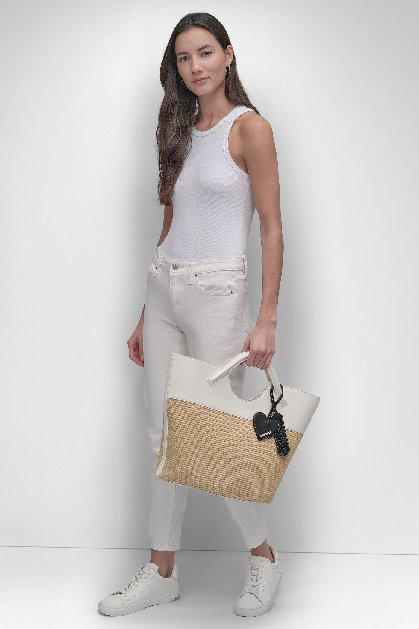 NATURAL/MARSHMALLOW MALENA LARGE TOTE BAG, VIEW 2 | Summer Essentials