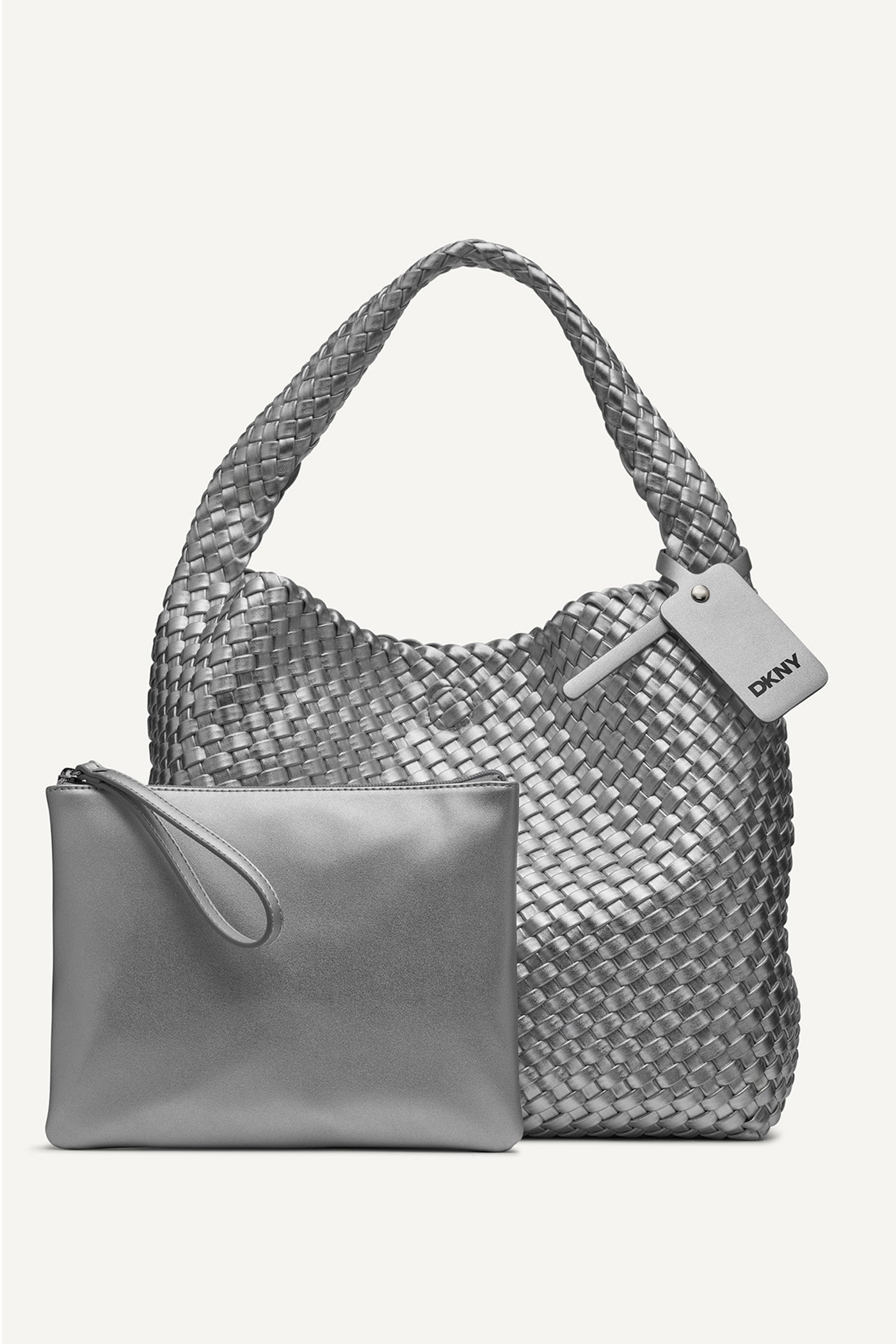 SILVER GISELLE TOTE BAG, FRONT VIEW | Totes