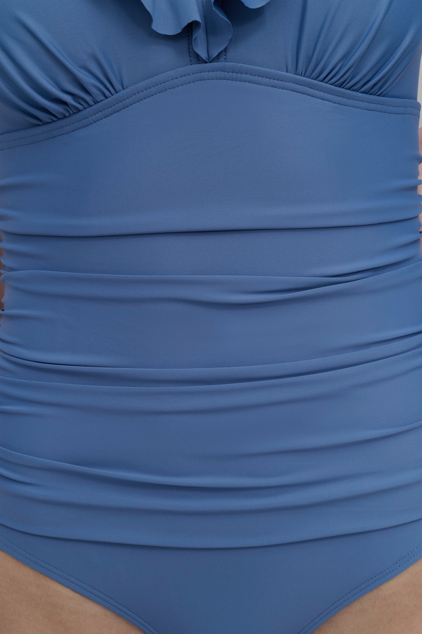 RUFFLED PLUNGE V-NECK ONE PIECE VIEW 5 | Summer Essentials