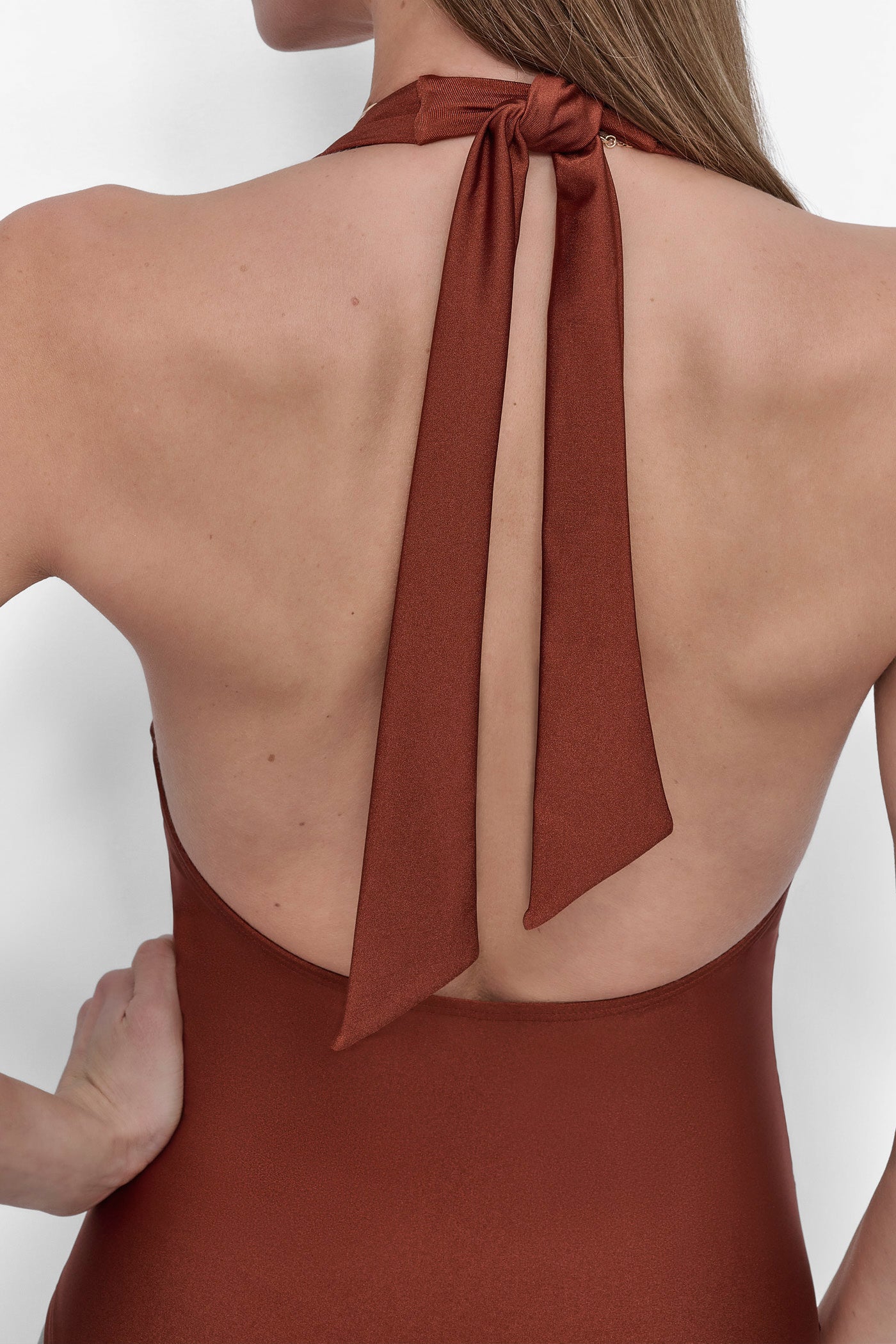SHIRRED HALTER ONE PIECE VIEW 6 | SWIM
