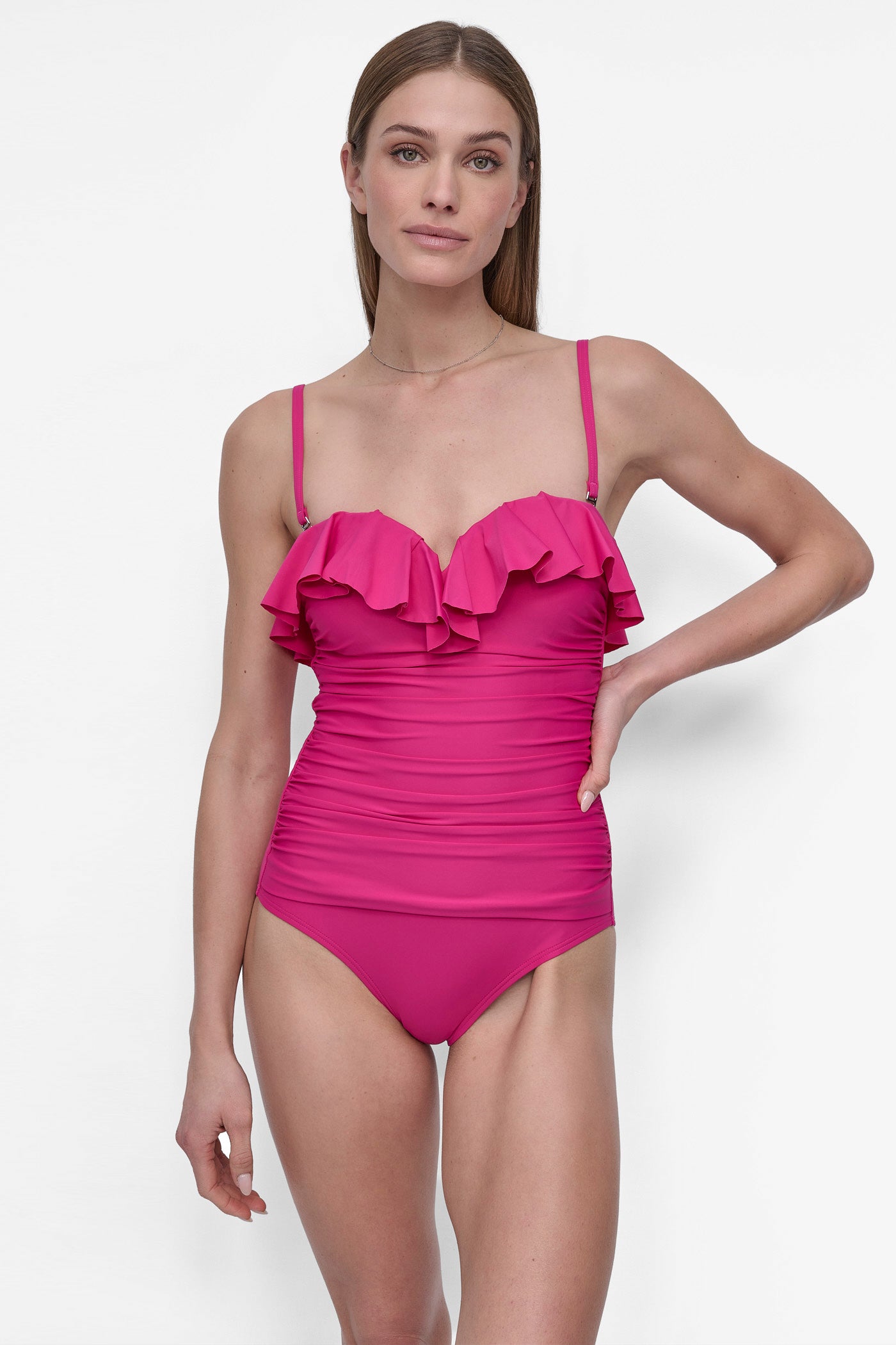 RUFFLED PINUP BANDEAU ONE PIECE VIEW 4 | Summer Essentials