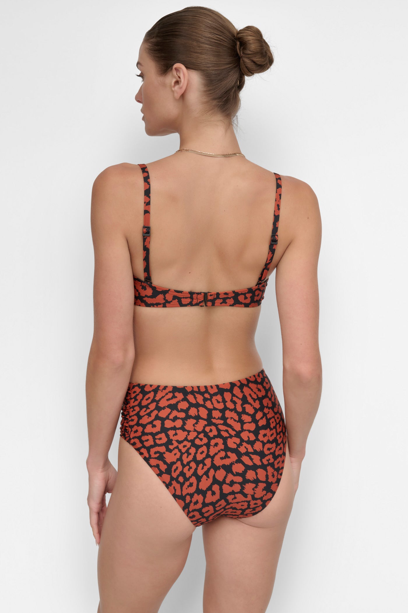 Bold Cheetah U-WIRE BANDEAU SHIRRED BIKINI, BACK VIEW | SWIM