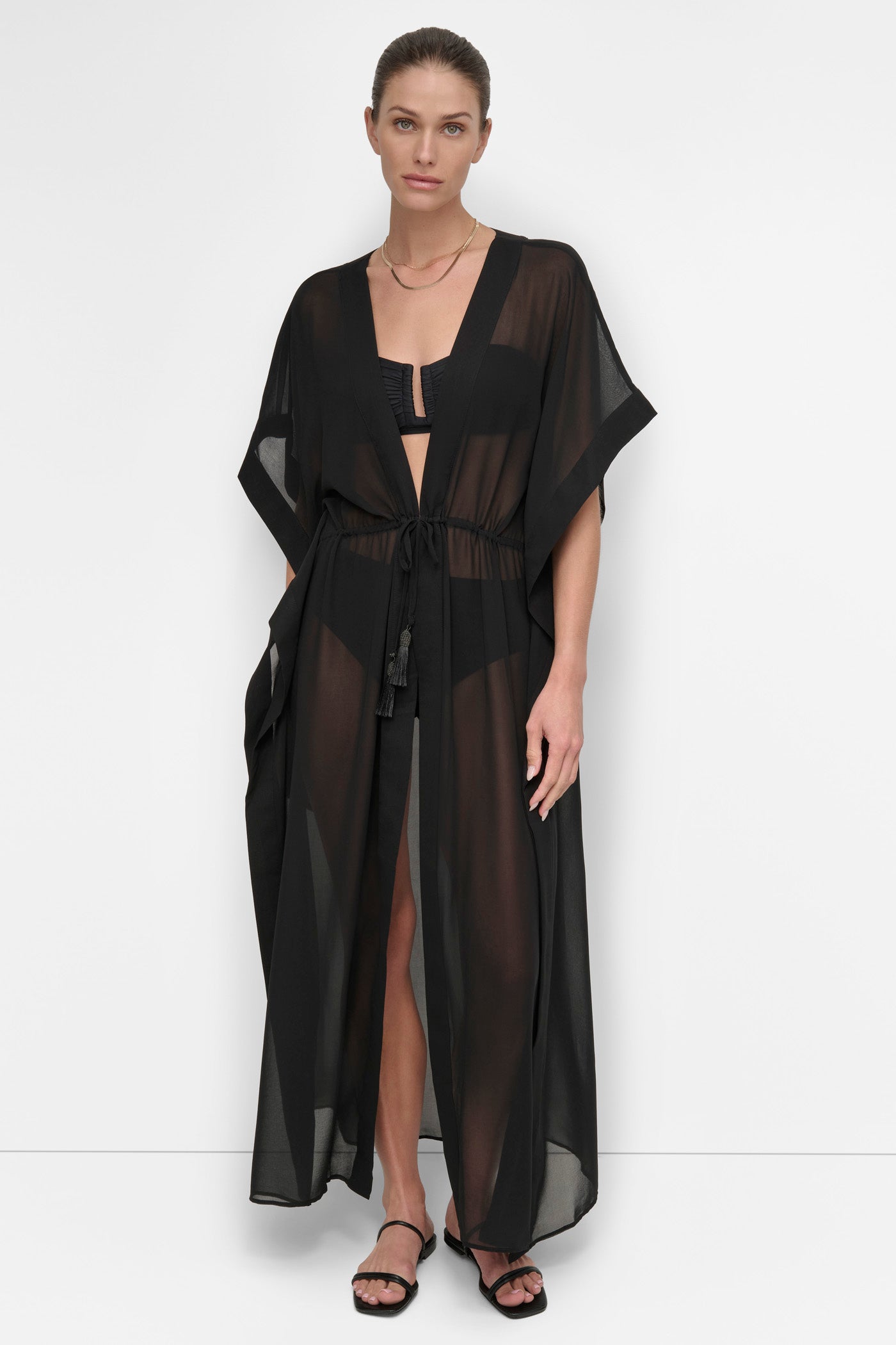 TIE-FRONT MAXI KAFTAN VIEW 6 | SWIM