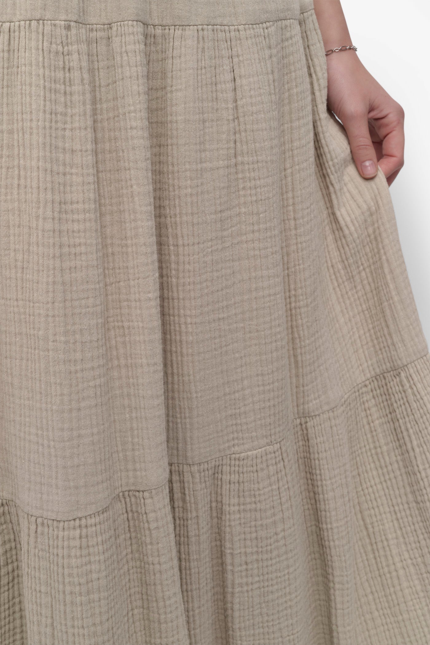 GAUZE TIERED SMOCKED DRESS VIEW 7 | Summer Essentials