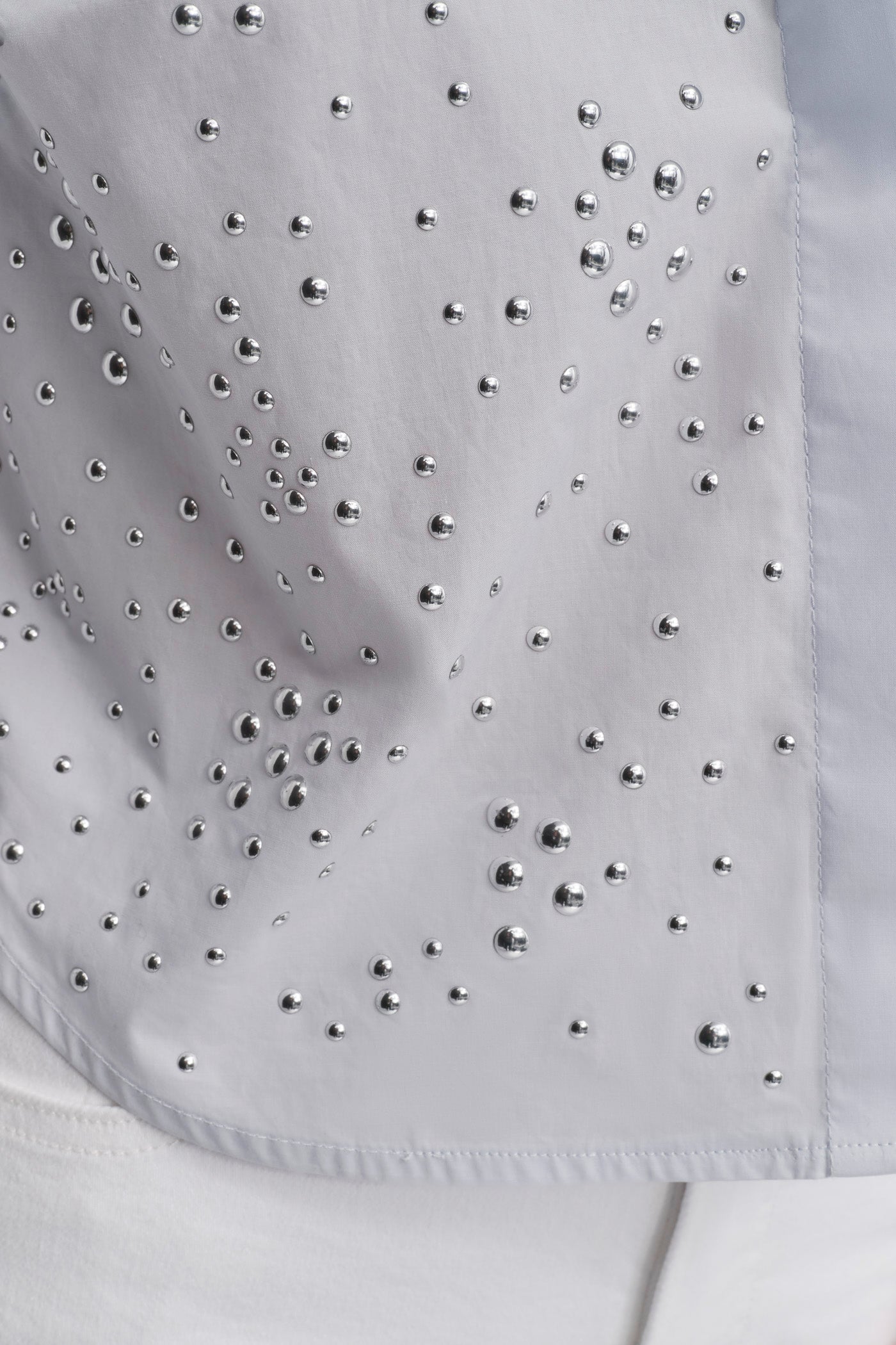 LONG SLEEVE POPLIN TOP WITH DOME STUDS VIEW 5