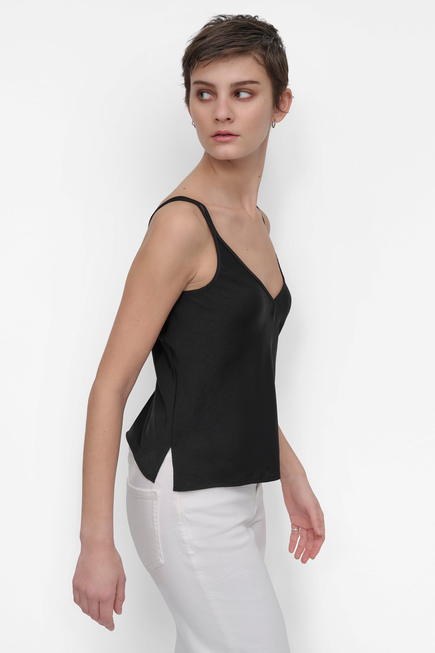 STRAPPY V-NECK CAMI W/ADJUSTABLE STRAPS VIEW 3