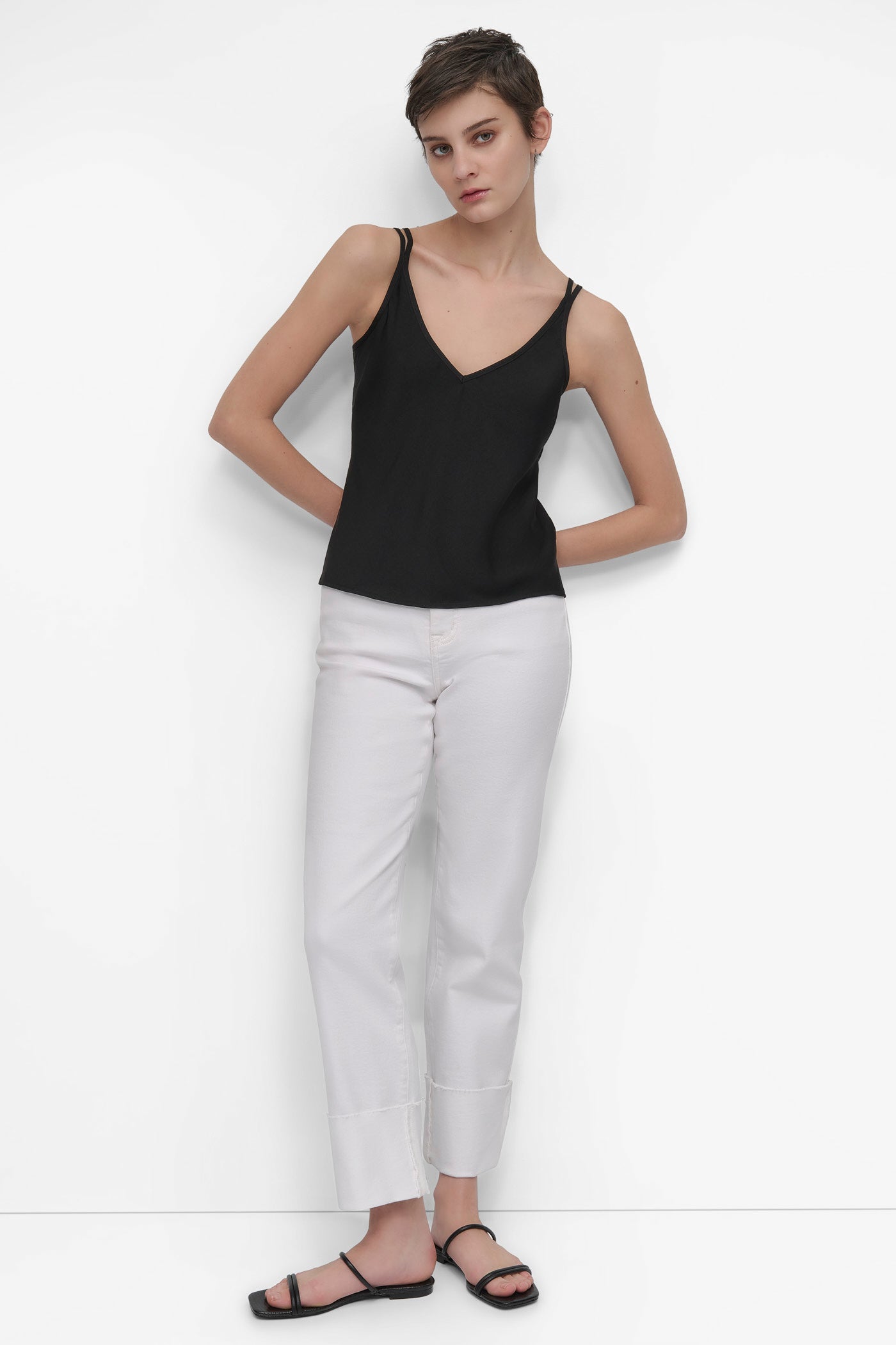 STRAPPY V-NECK CAMI W/ADJUSTABLE STRAPS VIEW 7