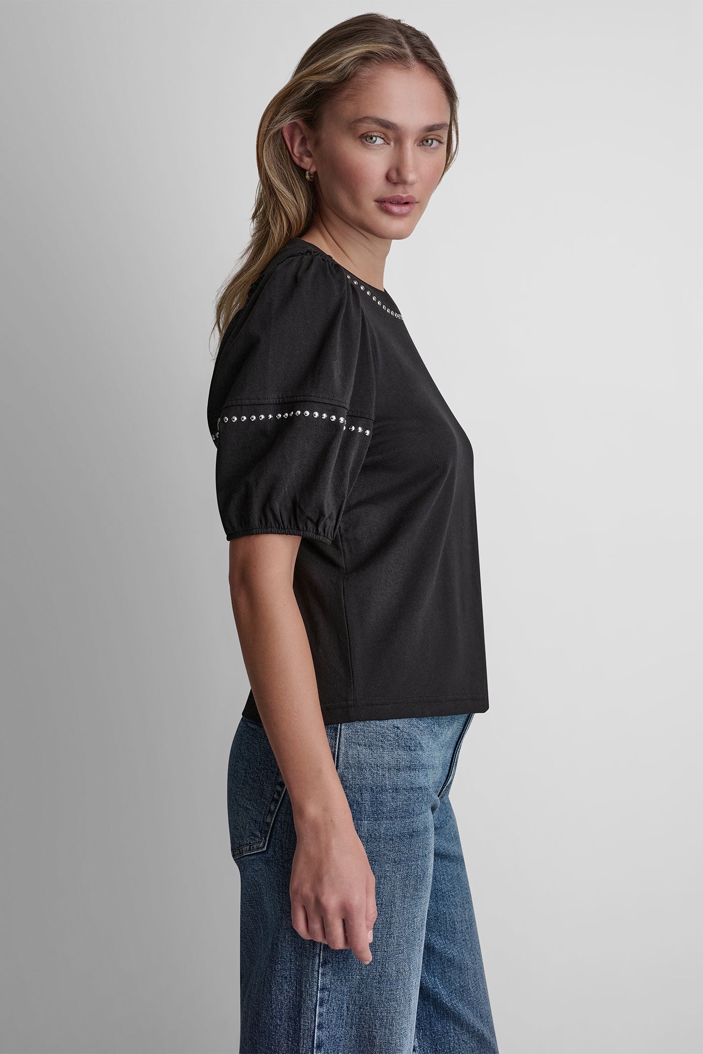 DOME STUDS MINI RUFFLE SHIRT VIEW 3 | Clothing