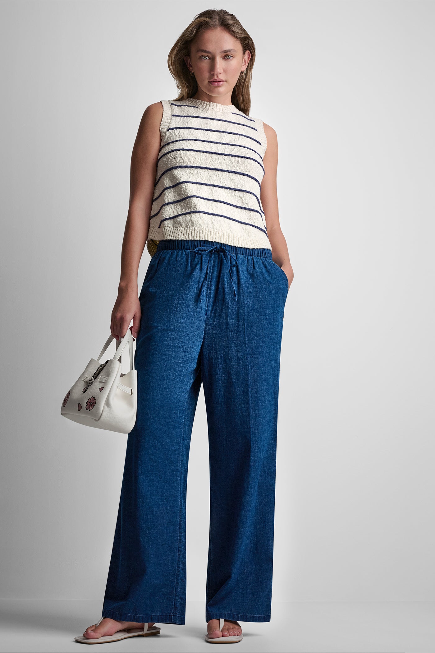 SLEEVELESS STRIPED SWEATER VIEW 3 | DKNY JEANS