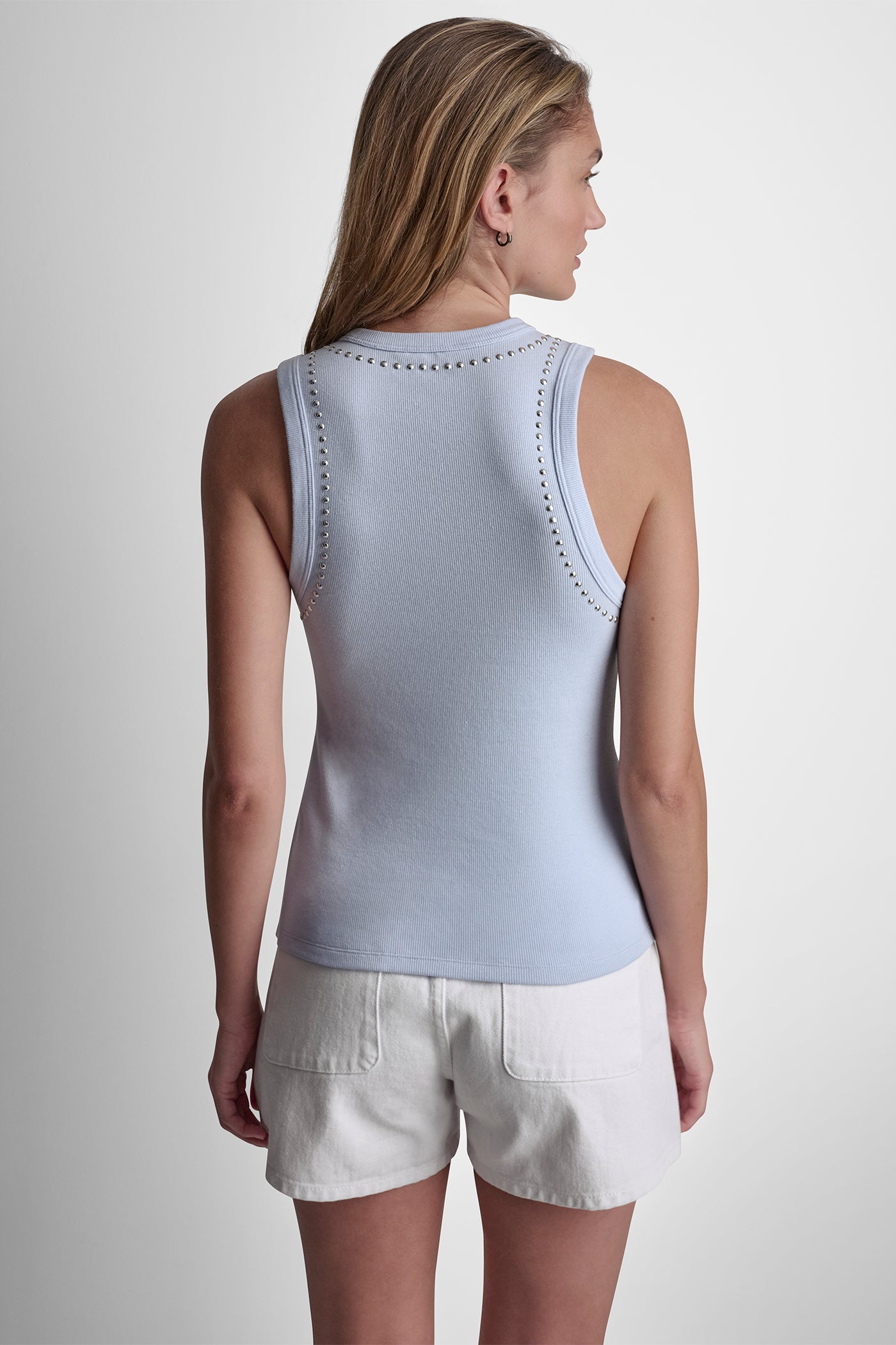 Frost Blue DOME STUDS TANK, VIEW 2 | Under $100