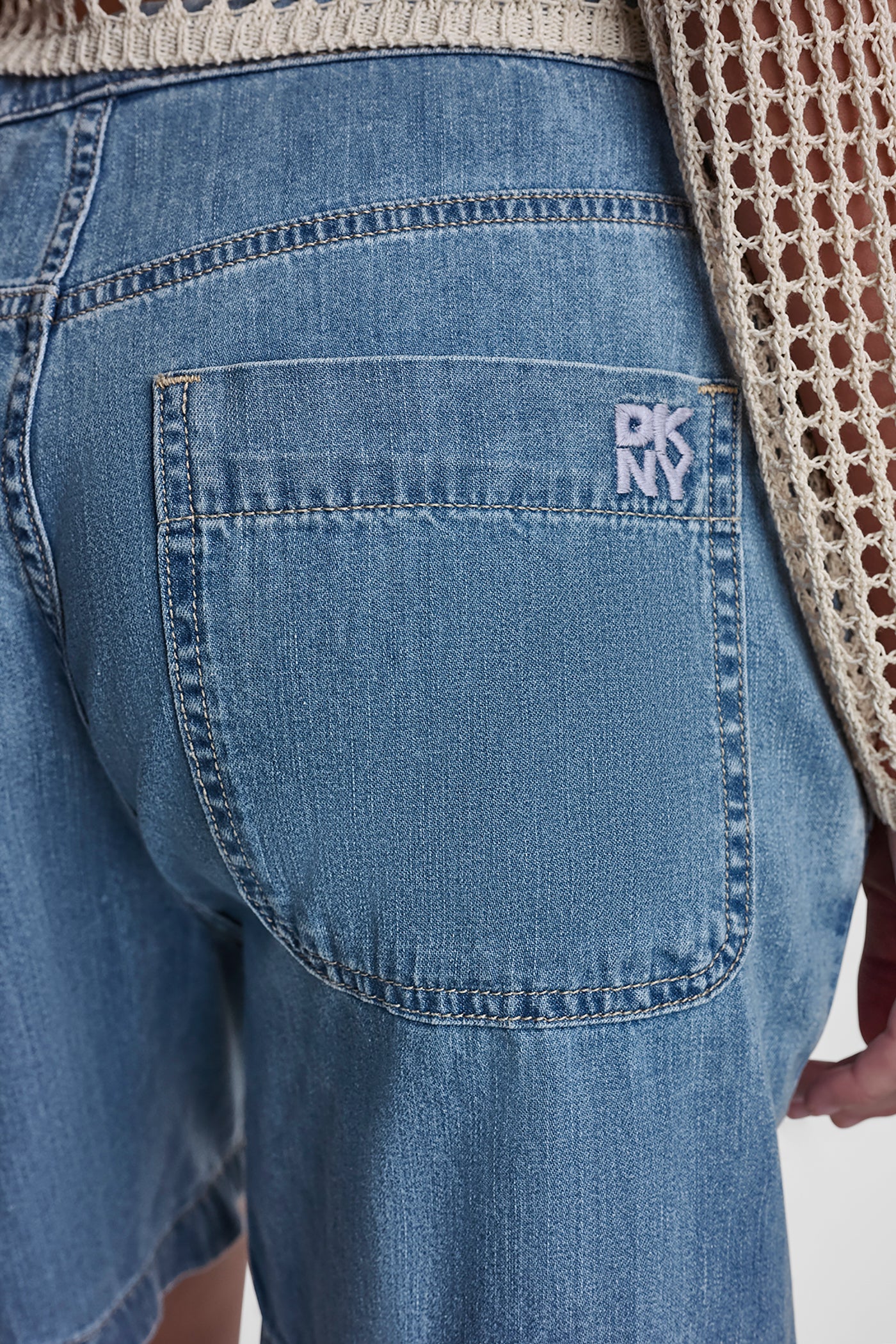 MID-RISE RELAXED DENIM SHORT WITH DRAWCORD VIEW 8 | Clothing