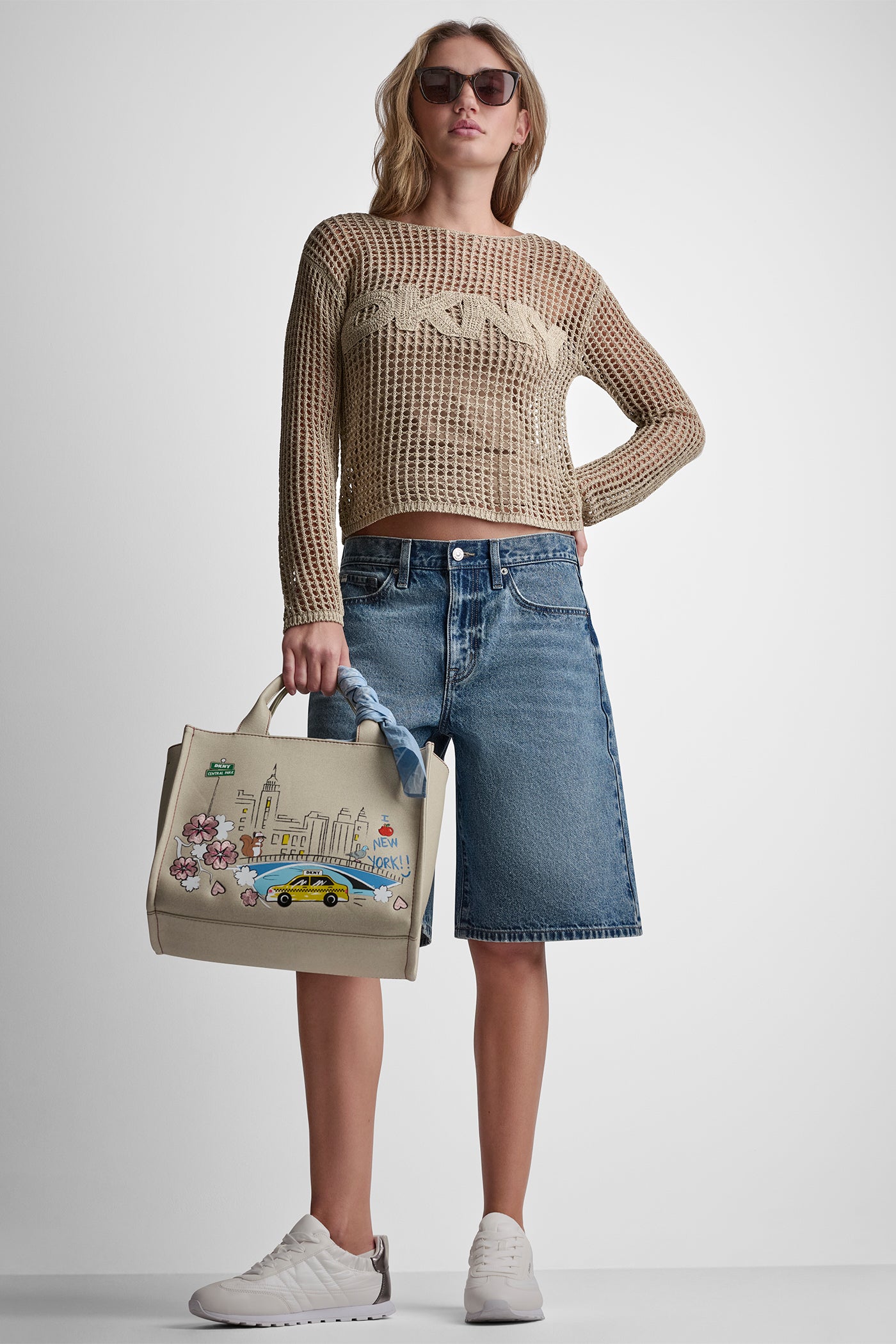 Pebble CROCHET OPEN-STITCH LOGO SWEATER, VIEW 2 | WOMEN'S SWEATERS & TOPS