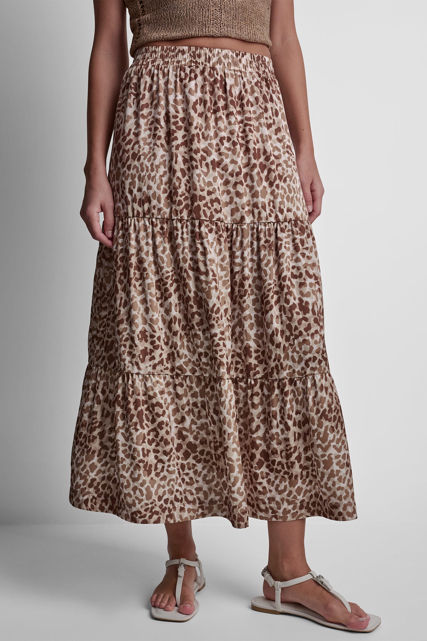 Disguise Woodsmoke TIERED SATIN PRINTED SKIRT, VIEW 2 | Skirts