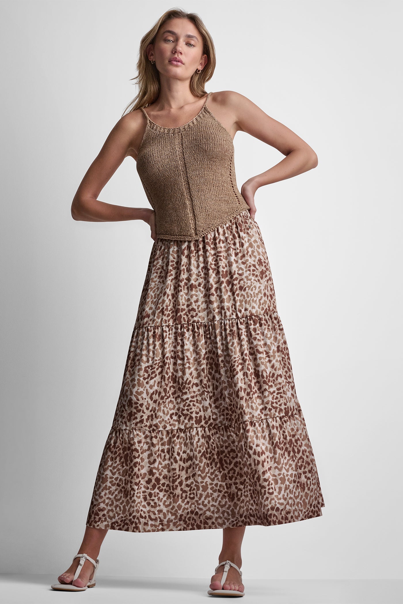 Disguise Woodsmoke TIERED SATIN PRINTED SKIRT, VIEW 1 | Skirts