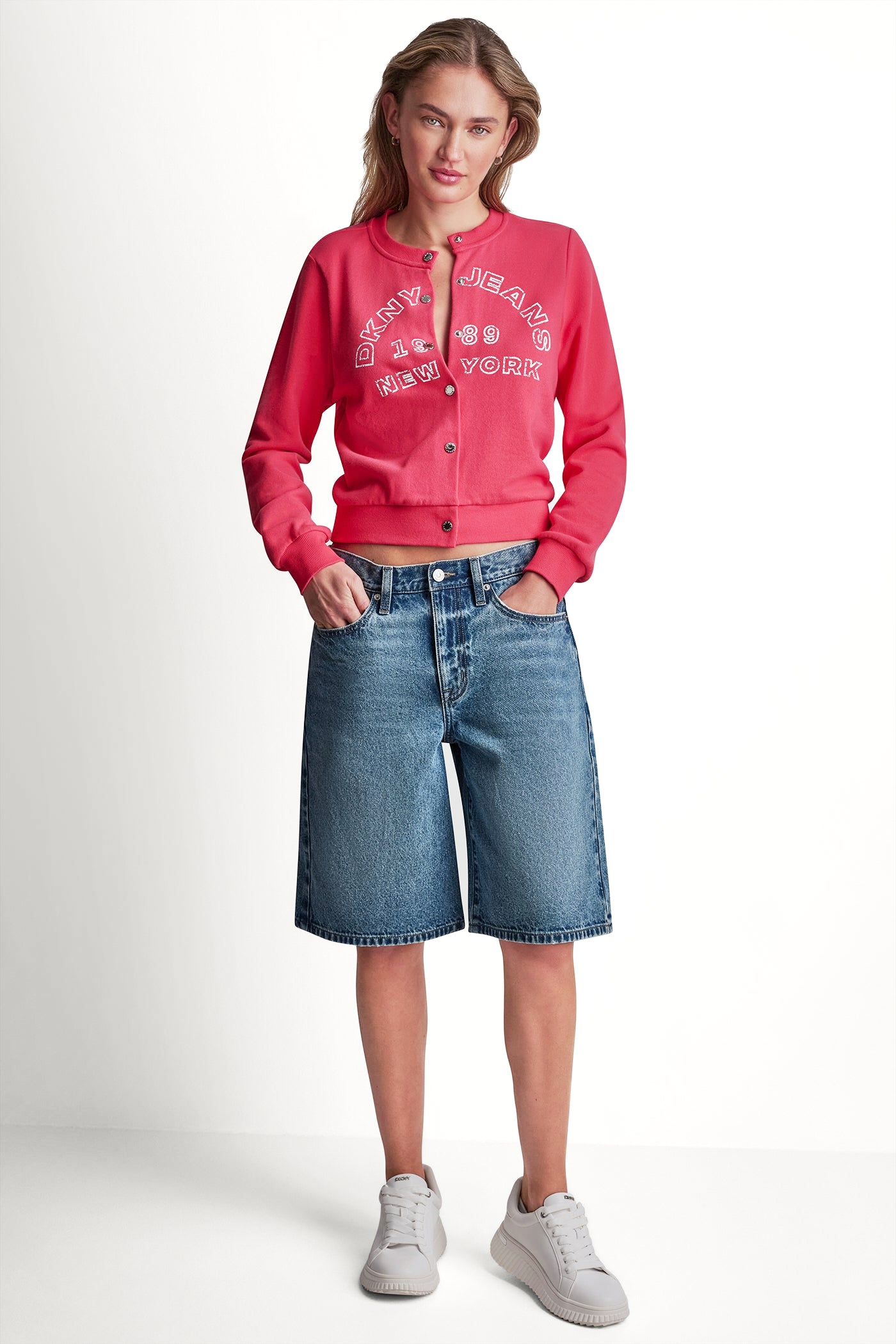 BUTTON FRONT SHRUNKEN LOGO JACKET VIEW 5 | Gifts Under $100