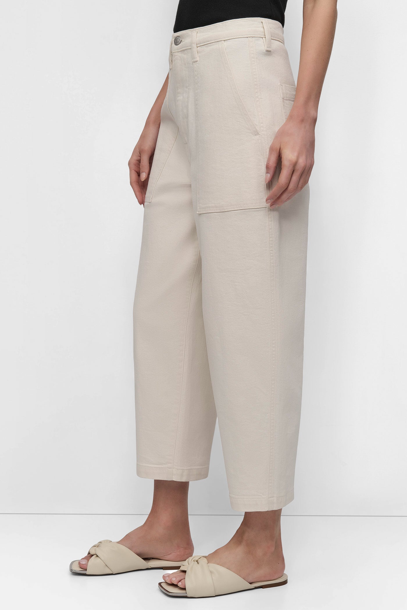 GARMENT DYED HIGH Rise Length UTILITY BARREL LEG VIEW 3 | Pants & Denim
