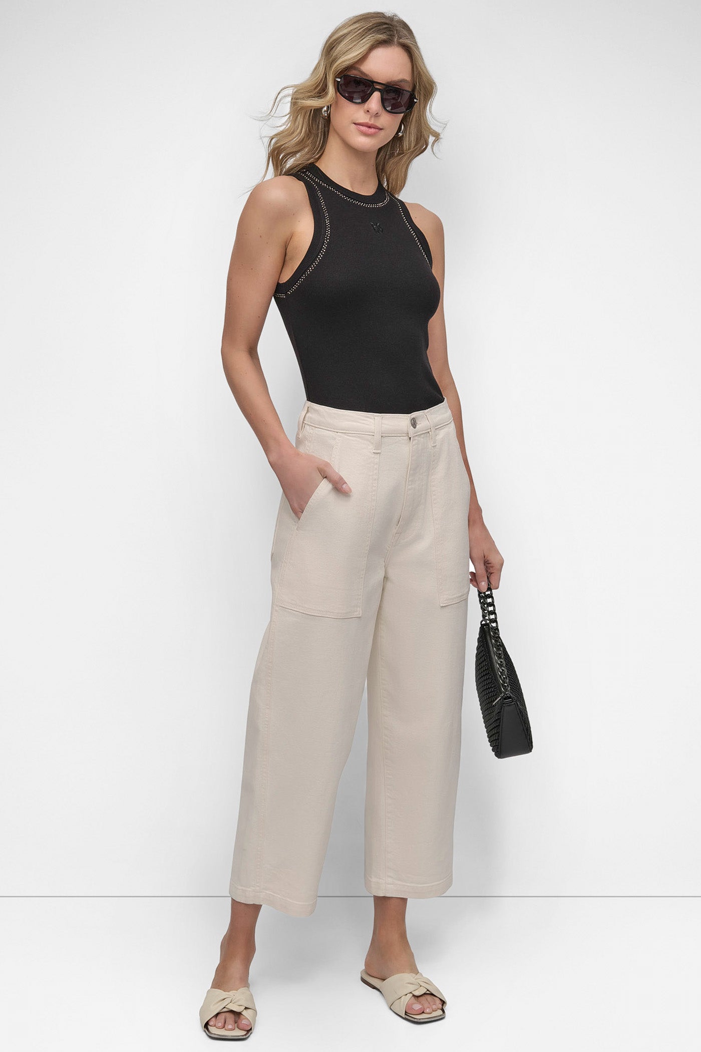 GARMENT DYED HIGH Rise Length UTILITY BARREL LEG VIEW 5 | Pants & Denim