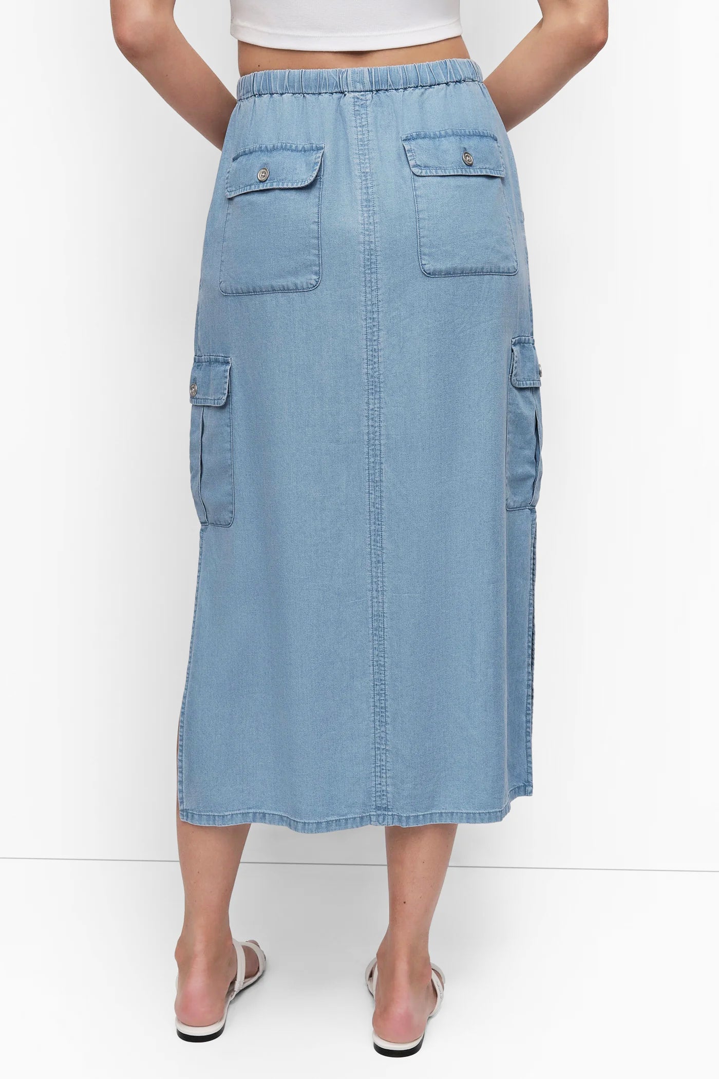 GARMENT DYE TIE WAIST CARGO SKIRT VIEW 3 | Weekend Event 40% off Select Styles