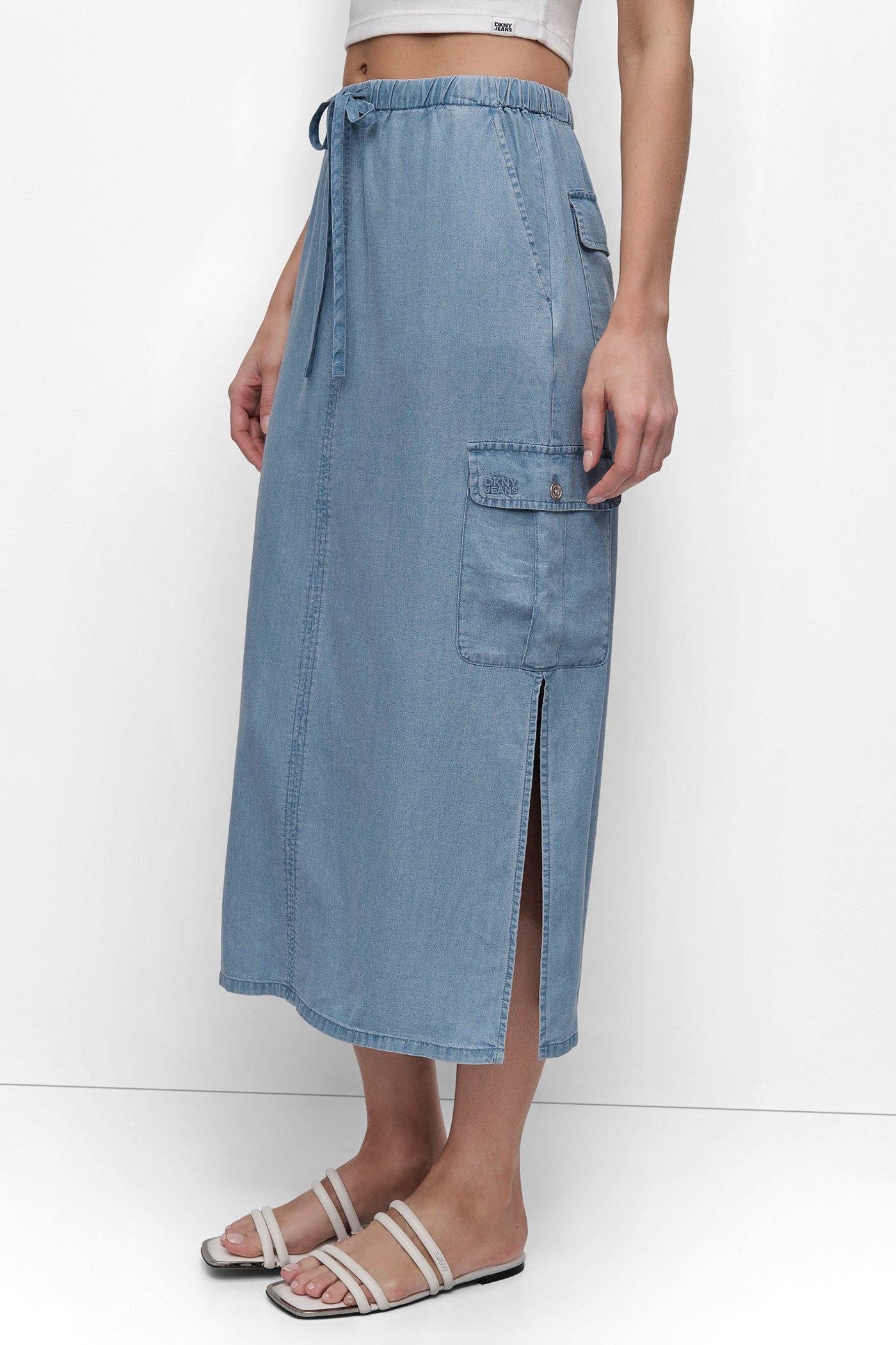 GARMENT DYE TIE WAIST CARGO SKIRT VIEW 3 | Spring Sale