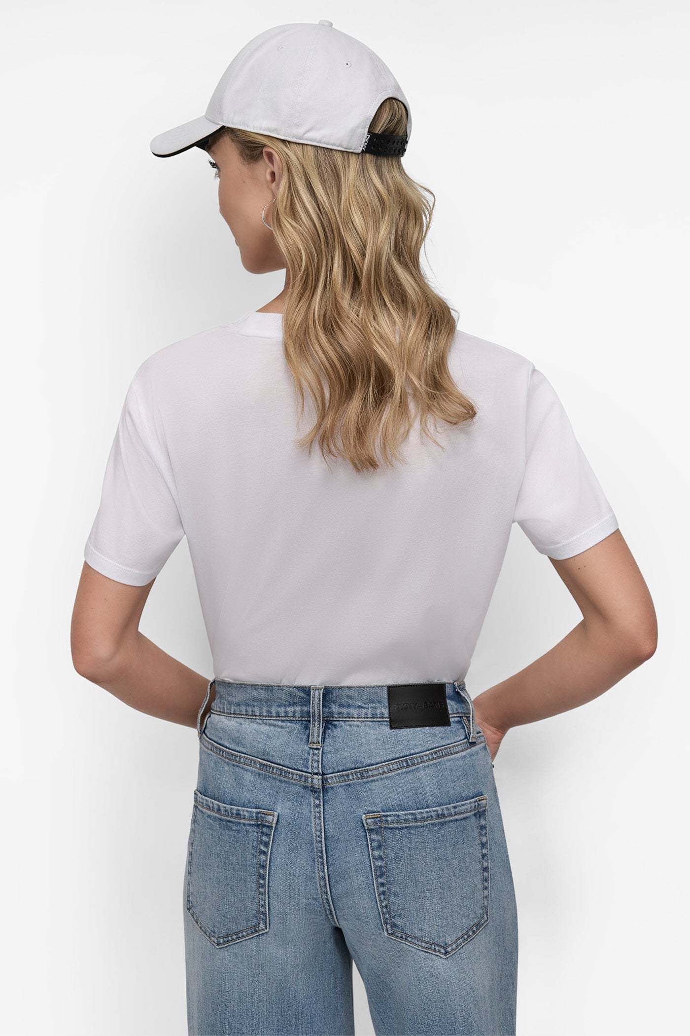 WHITE/SILVER EMBELLISHED LOGO TEE, VIEW 2 | Clothing