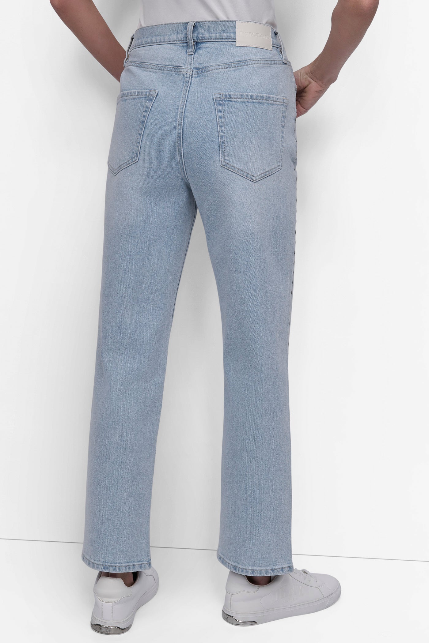 MONTEROSE HIGH Rise Length CLASSIC STRAIGHT W/STUD EMBELLISHMENT, BACK VIEW | Denim Destination