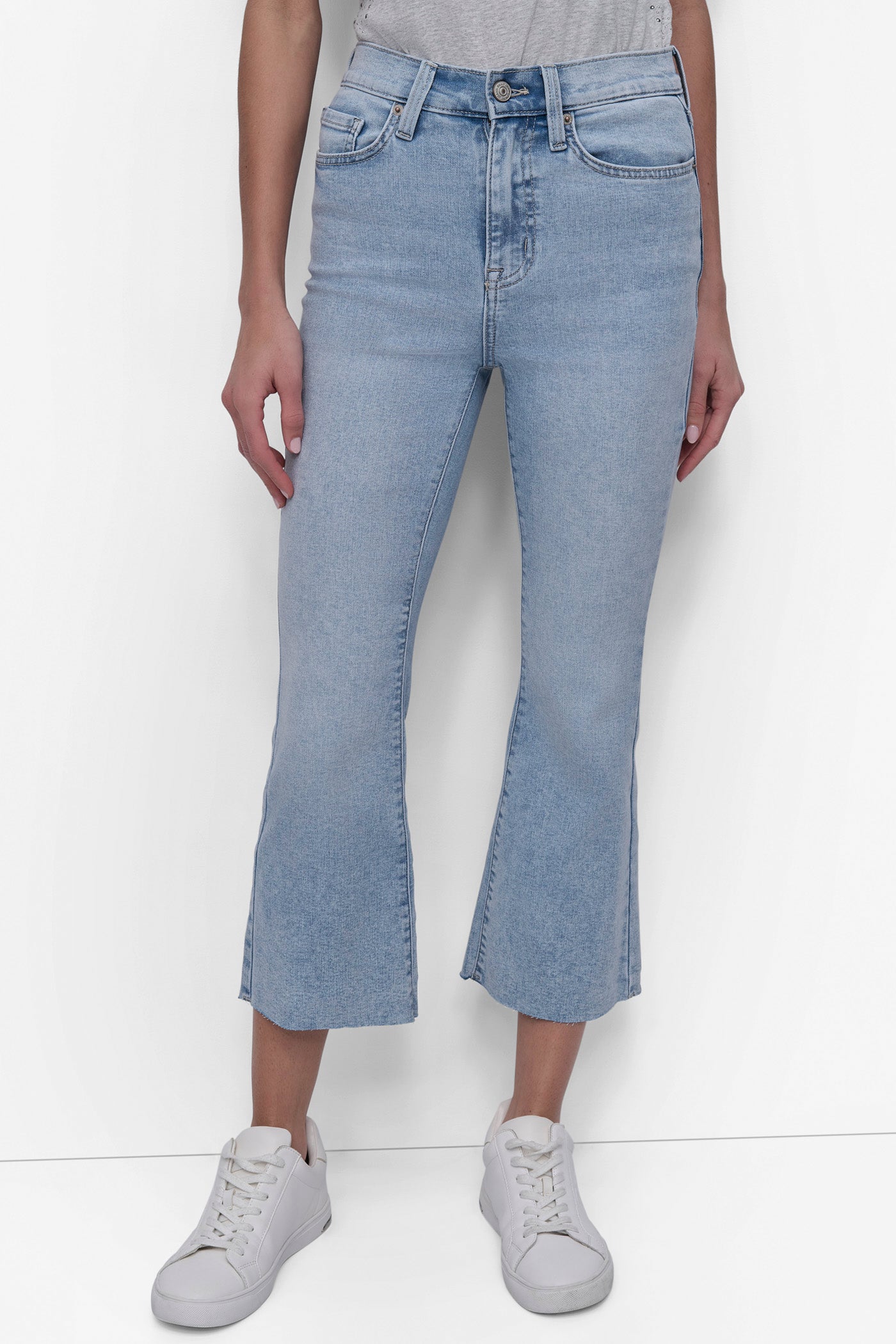 DOVER HIGH-RISE RAW EDGE FLARE JEAN, FRONT VIEW | Denim Destination