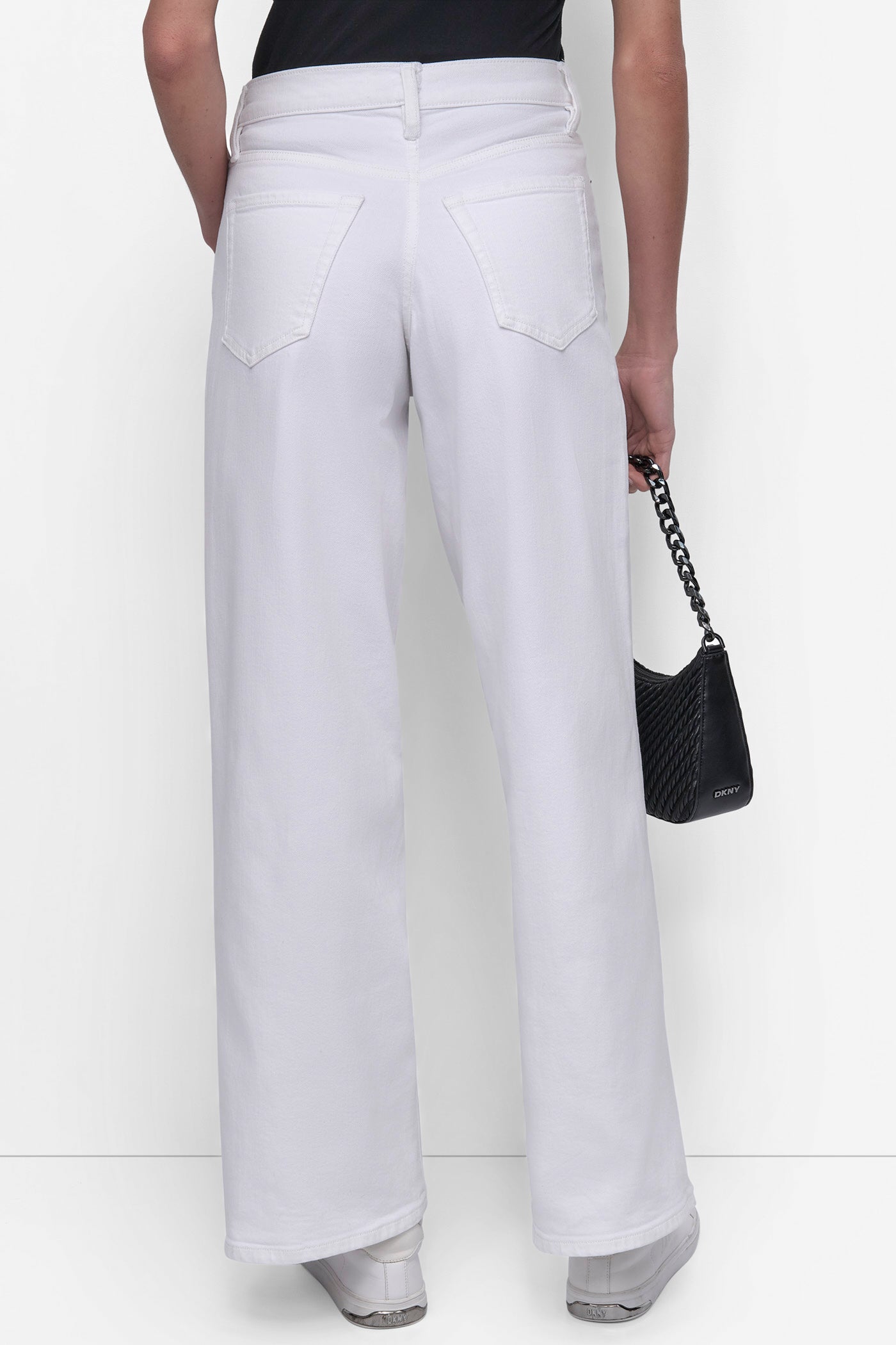 White HIGH-RISE TAILORED WIDE-LEG JEAN, VIEW 2 | Denim Destination