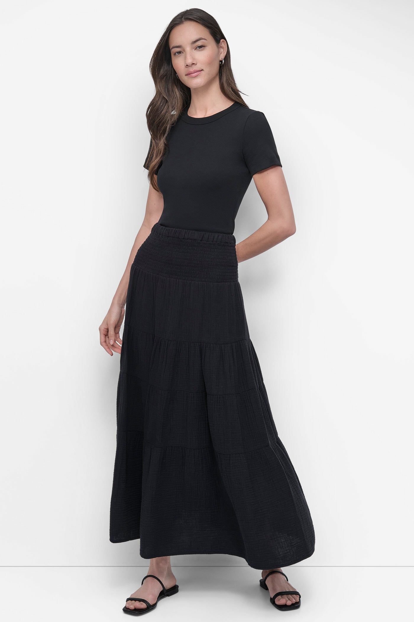 SMOCKED WAIST MIDI SKIRT VIEW 6 | Skirts