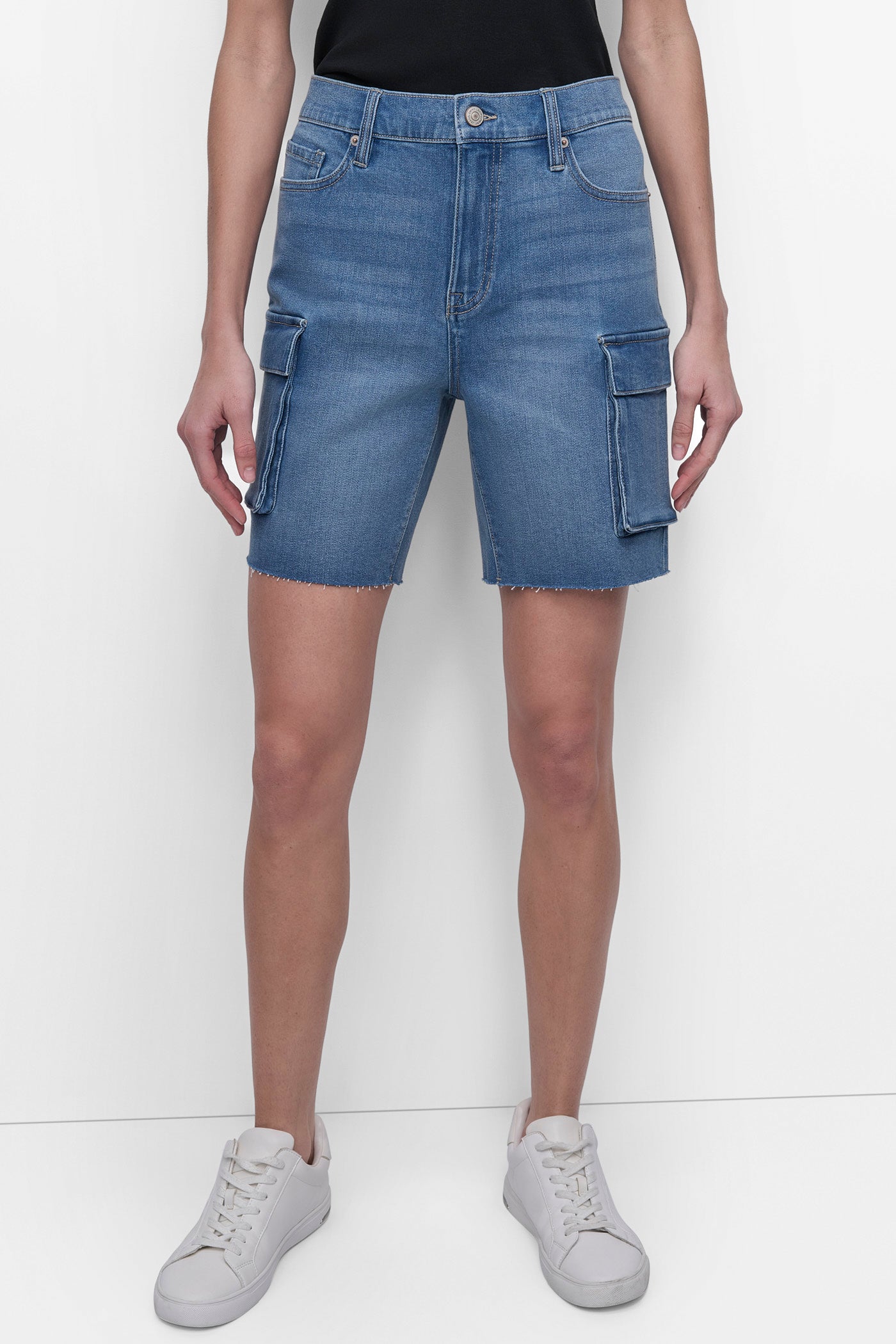 MILLSTONE HIGH RISE UTILITY SHORT, FRONT VIEW | Pants & Denim