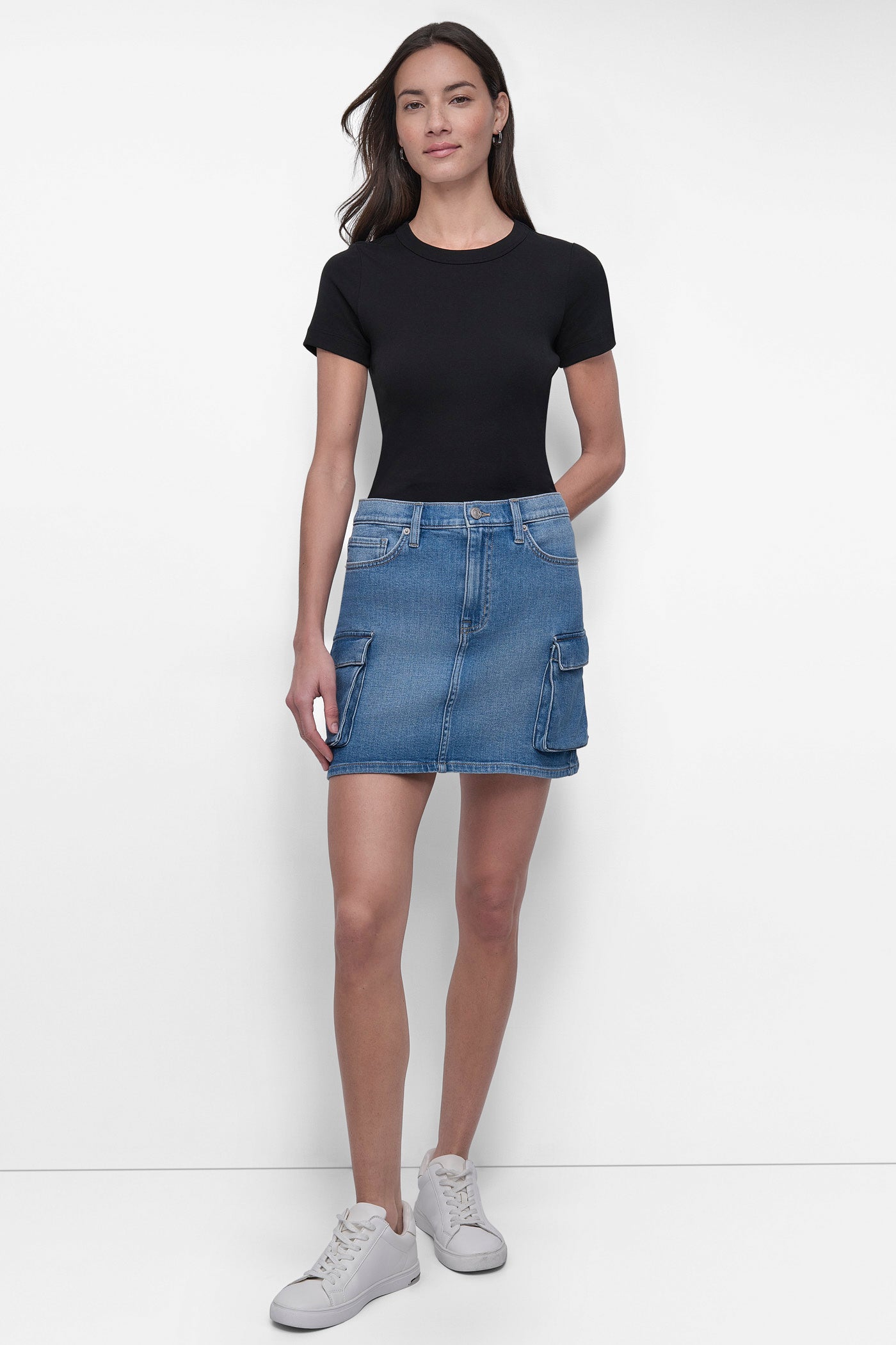 CARGO DENIM MINI SKIRT VIEW 4