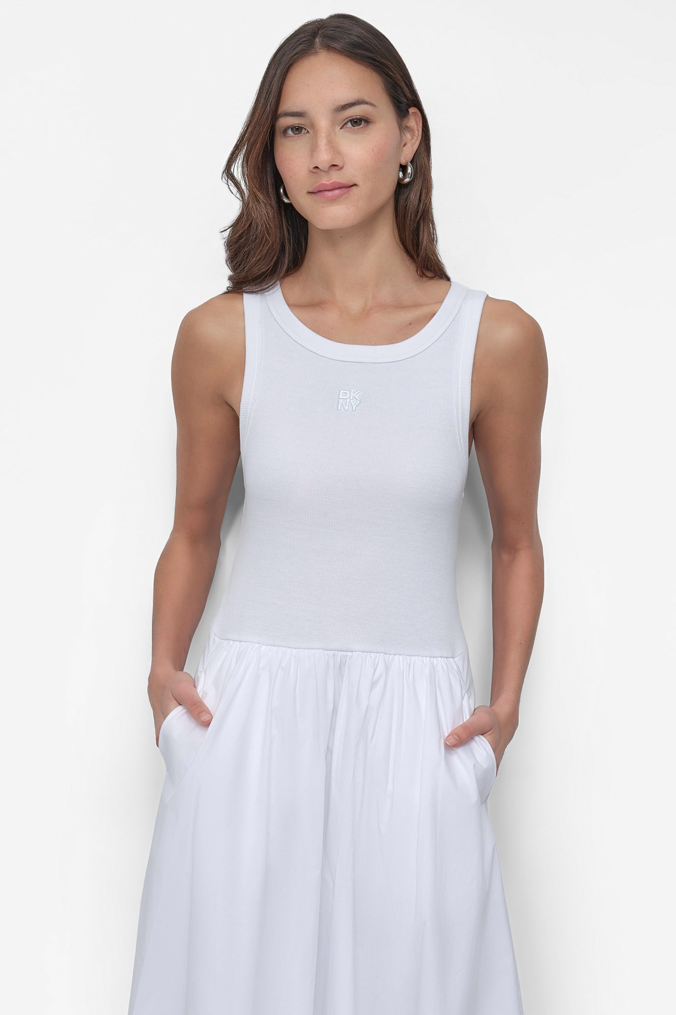 MIXED MEDIA MIDI TANK DRESS VIEW 4 | SALE DRESSES