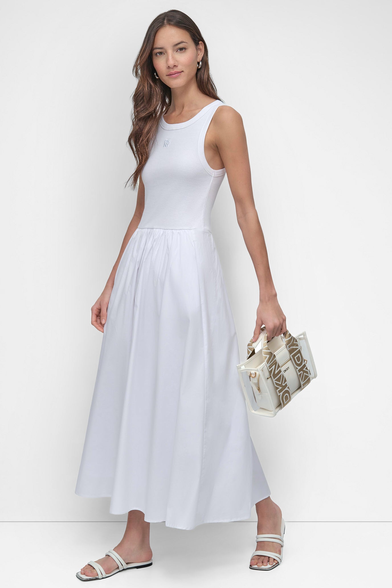 MIXED MEDIA MIDI TANK DRESS VIEW 7 | SALE DRESSES