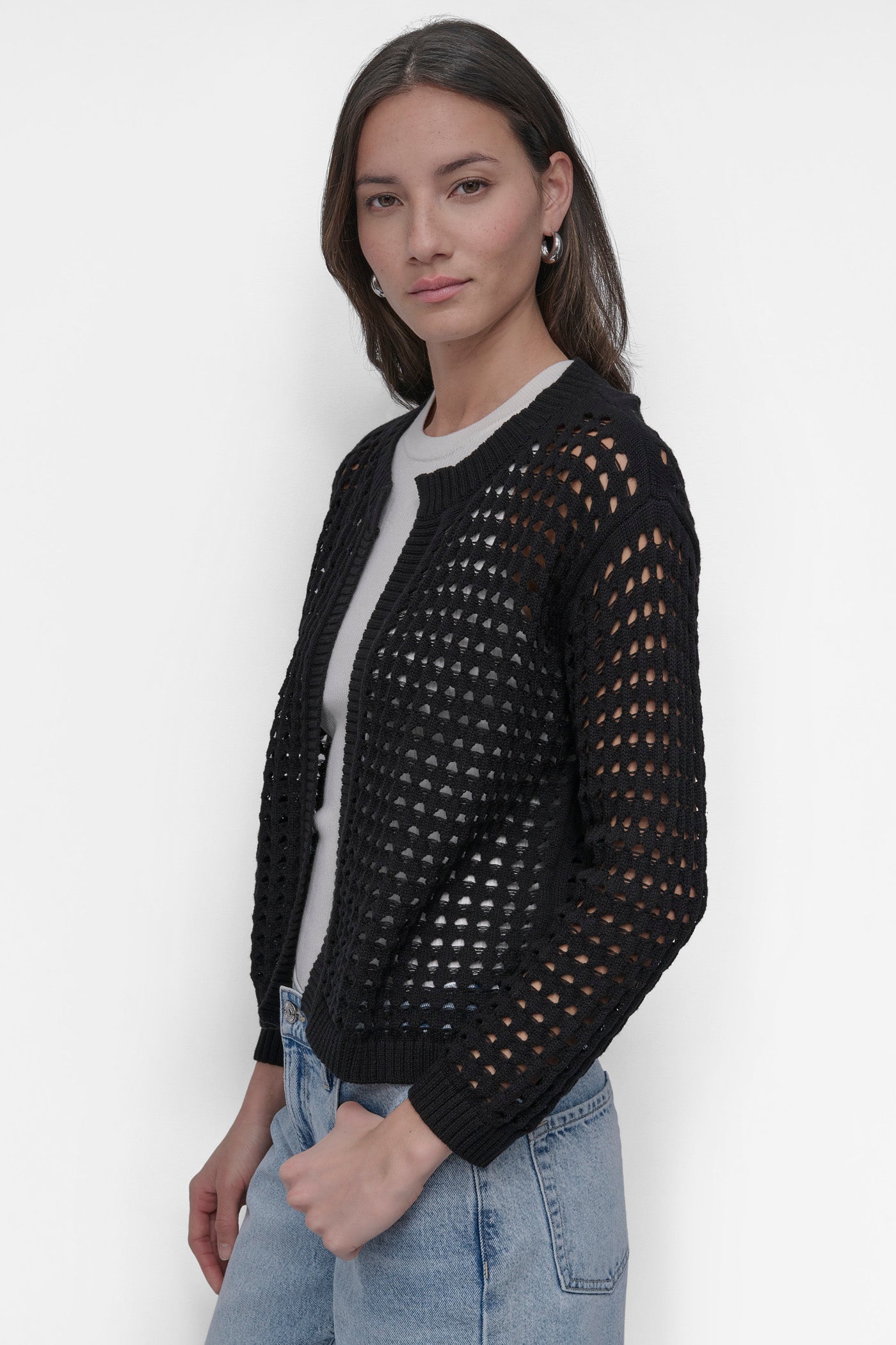 OPEN-STITCH CARDIGAN VIEW 3