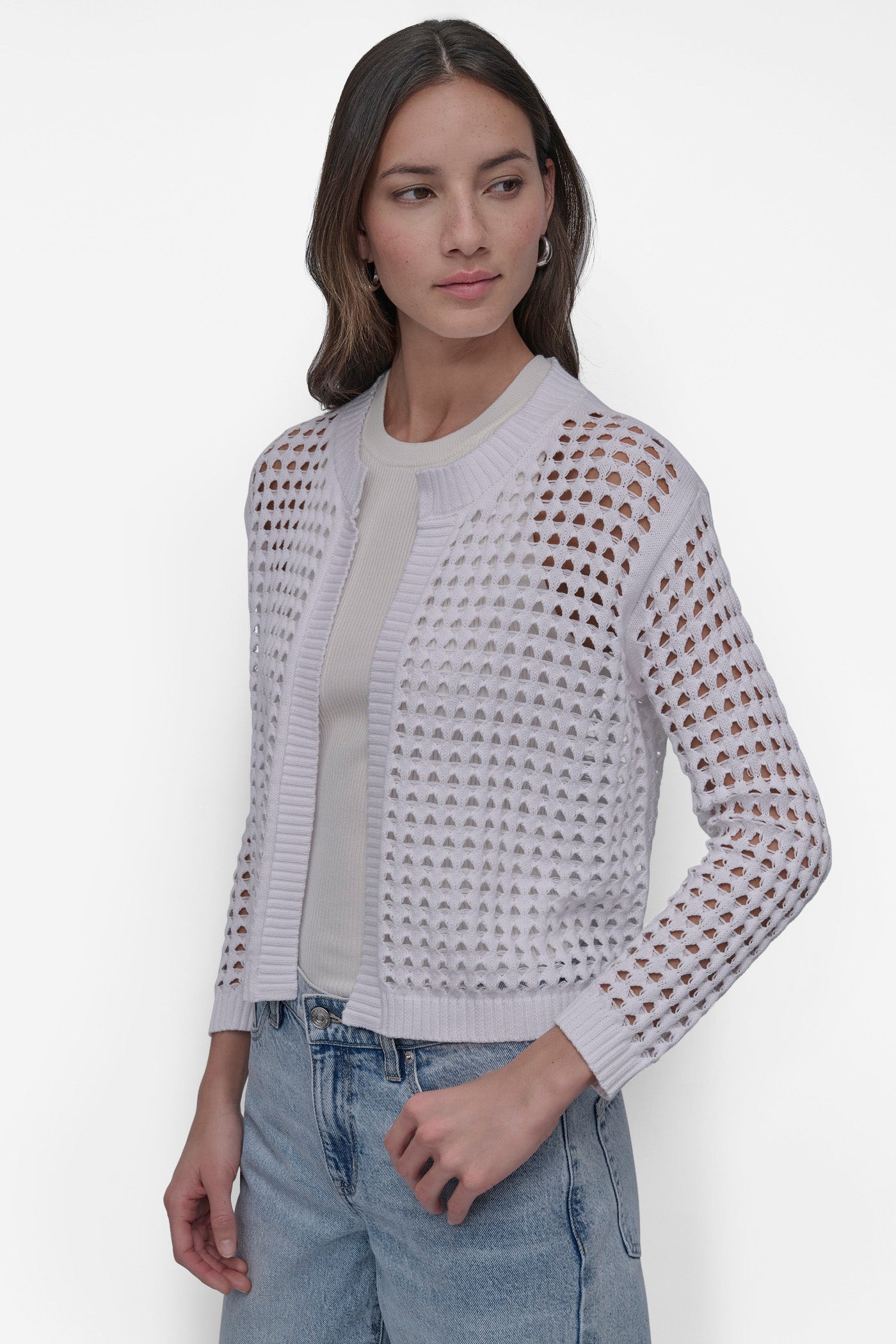 OPEN-STITCH CARDIGAN VIEW 3 | SALE CLOTHING
