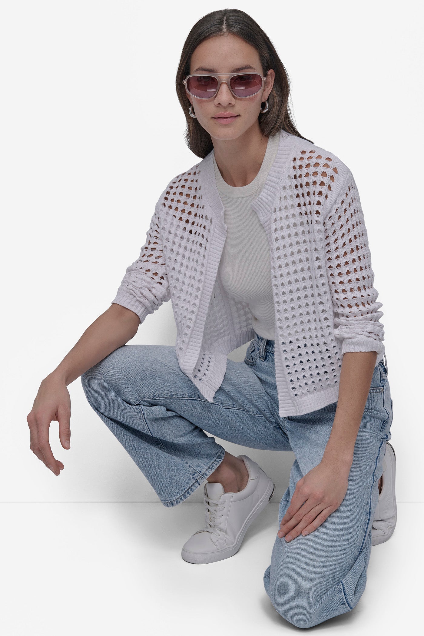 OPEN-STITCH CARDIGAN VIEW 5 | SALE CLOTHING