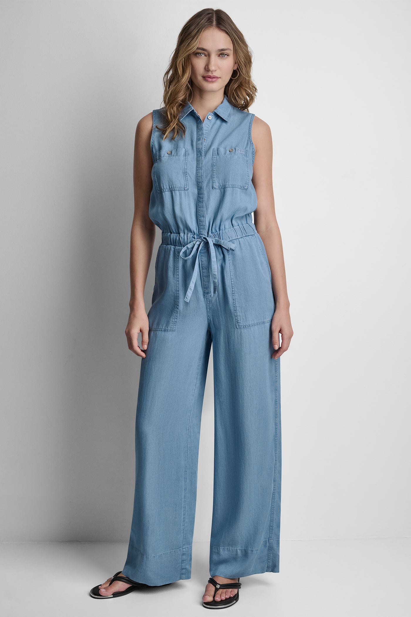 SLEEVELESS JUMPSUIT WITH COLLAR NECKLINE VIEW 5 | New clothing