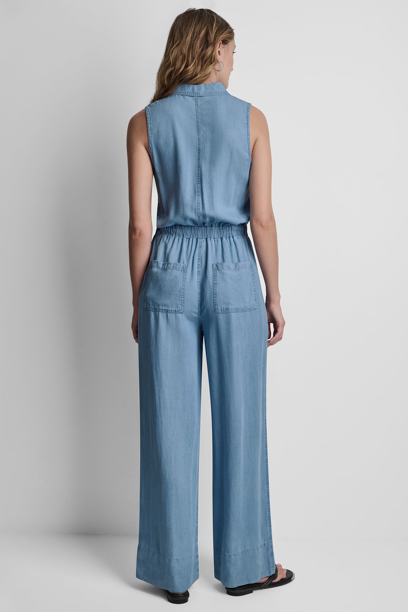 SLEEVELESS JUMPSUIT WITH COLLAR NECKLINE VIEW 3 | New clothing