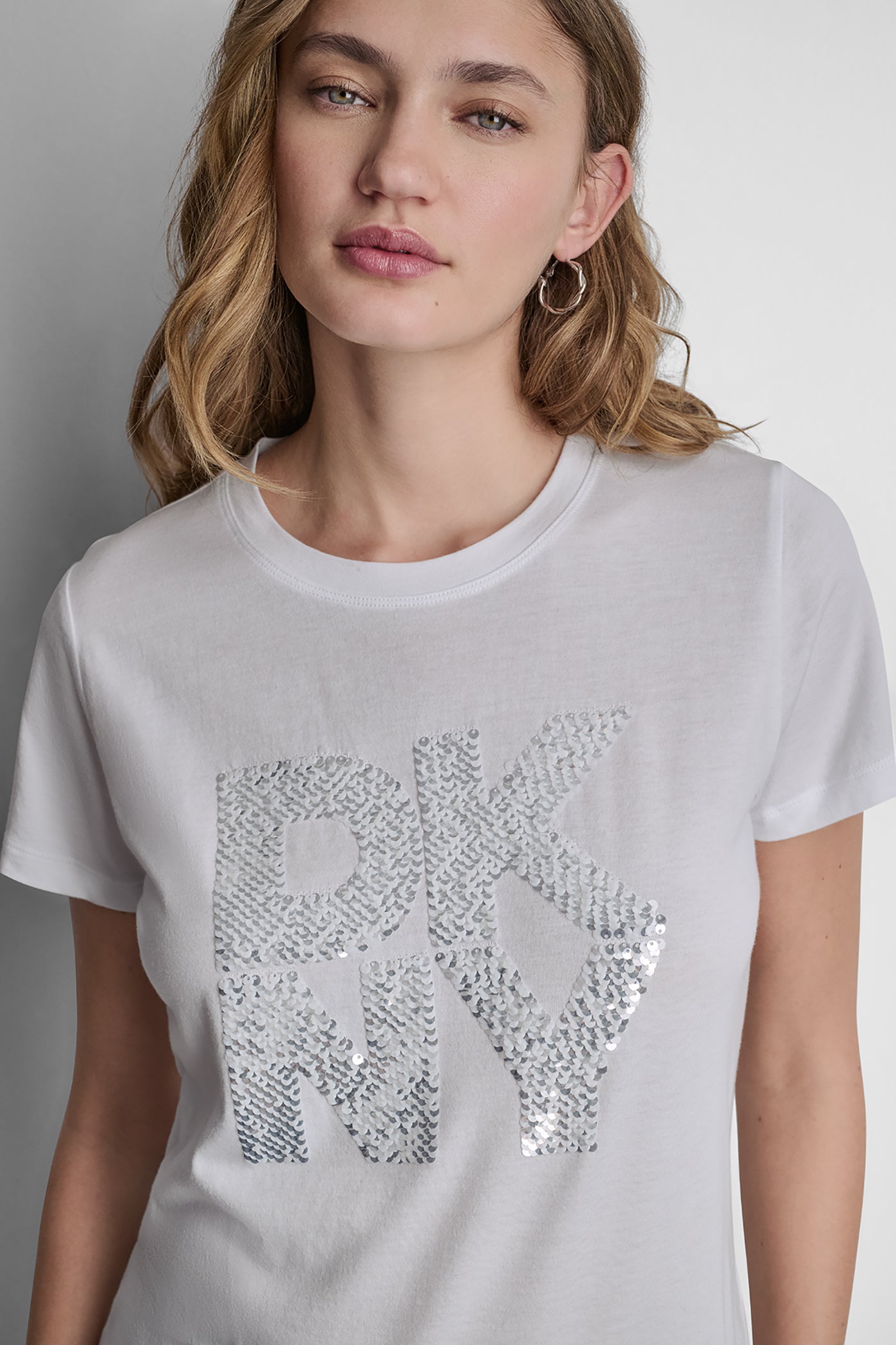DKNY STACKED SEQUIN LOGO TEE VIEW 7 | DKNY JEANS