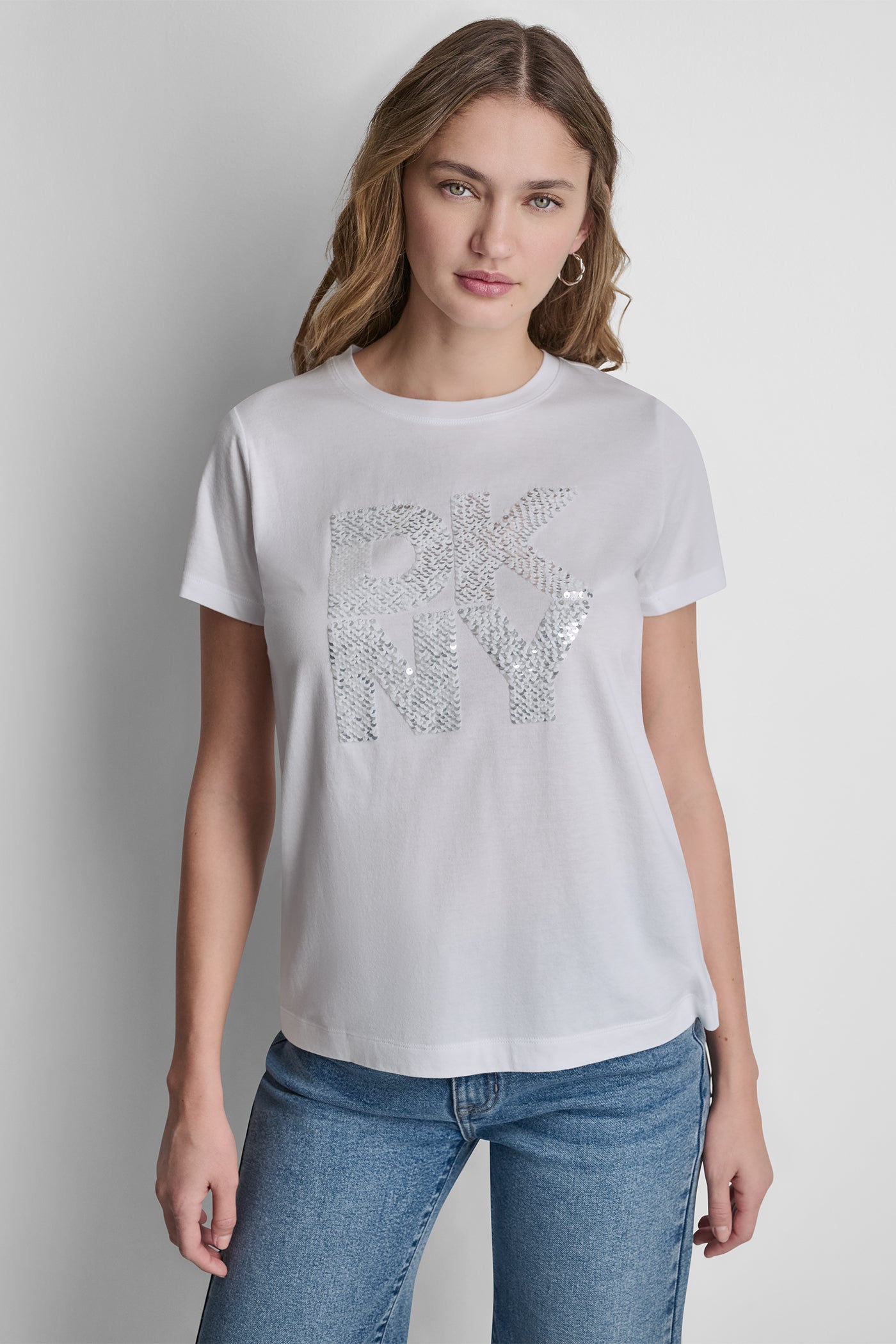 DKNY STACKED SEQUIN LOGO TEE VIEW 5 | DKNY JEANS
