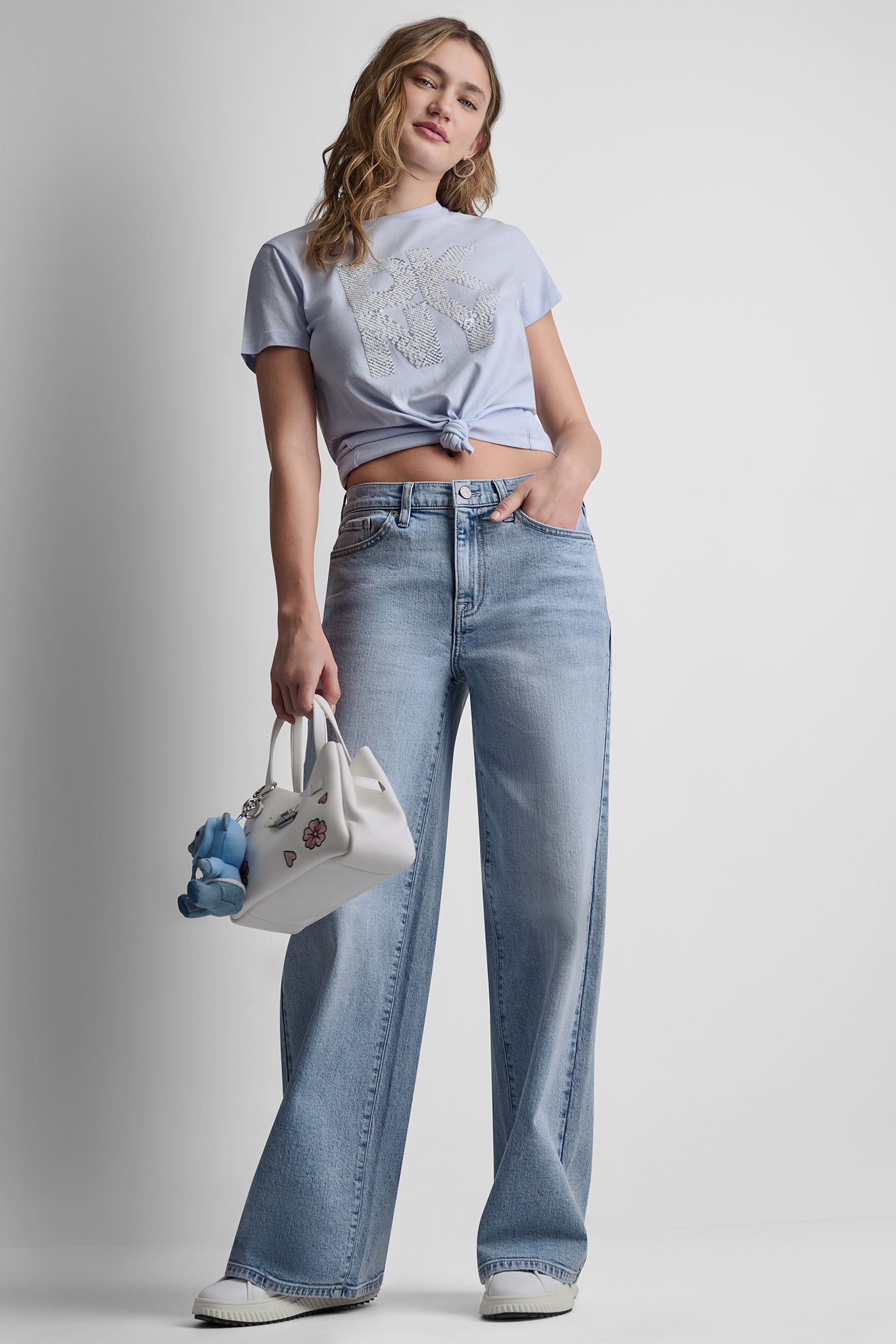 DKNY STACKED SEQUIN LOGO TEE VIEW 6