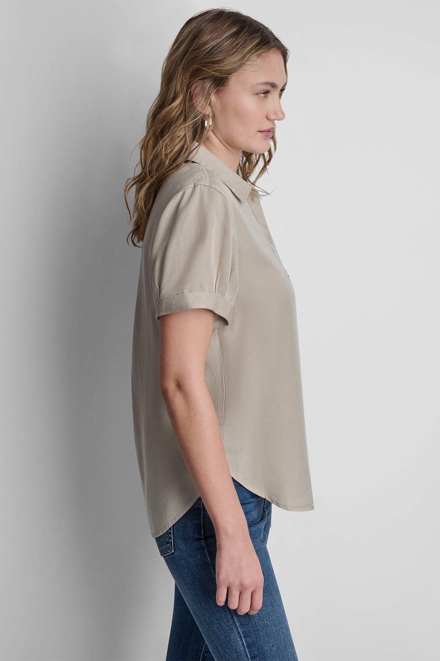 GARMENT DYE BUTTON-FRONT SHIRT VIEW 4 | New Arrivals