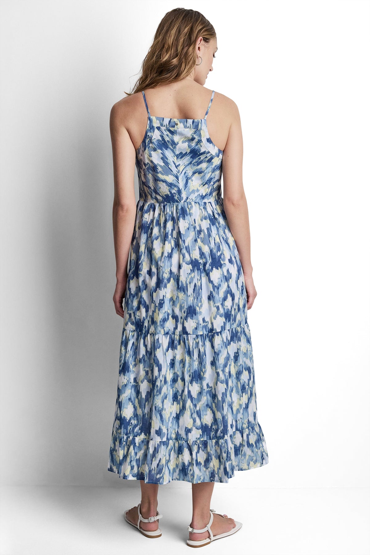 PRINTED TIERED MIDI TANK DRESS VIEW 2