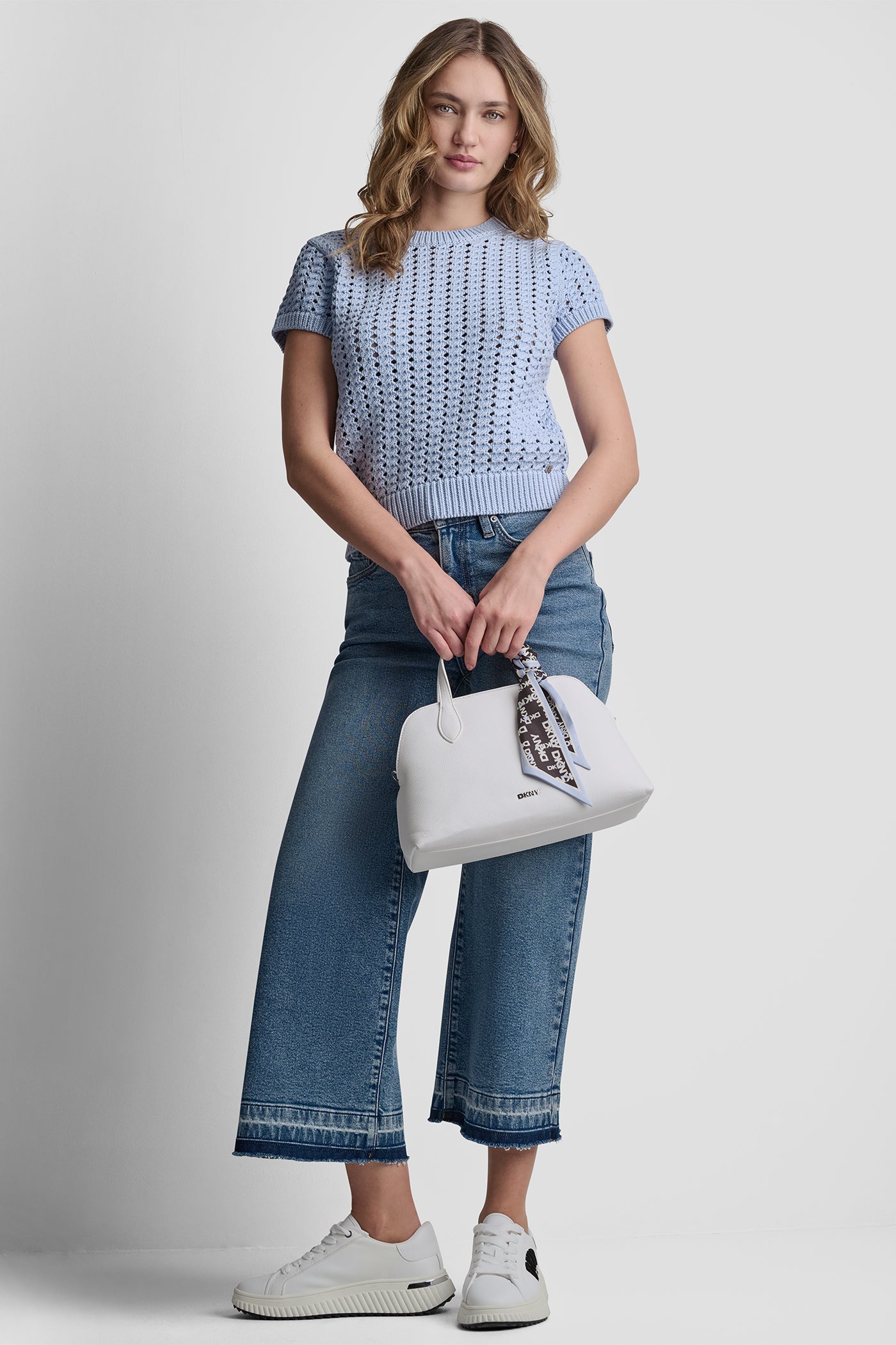 CHUNKY POINTELLE SHORT SLEEVE SWEATER VIEW 7 | WOMEN'S SWEATERS & TOPS
