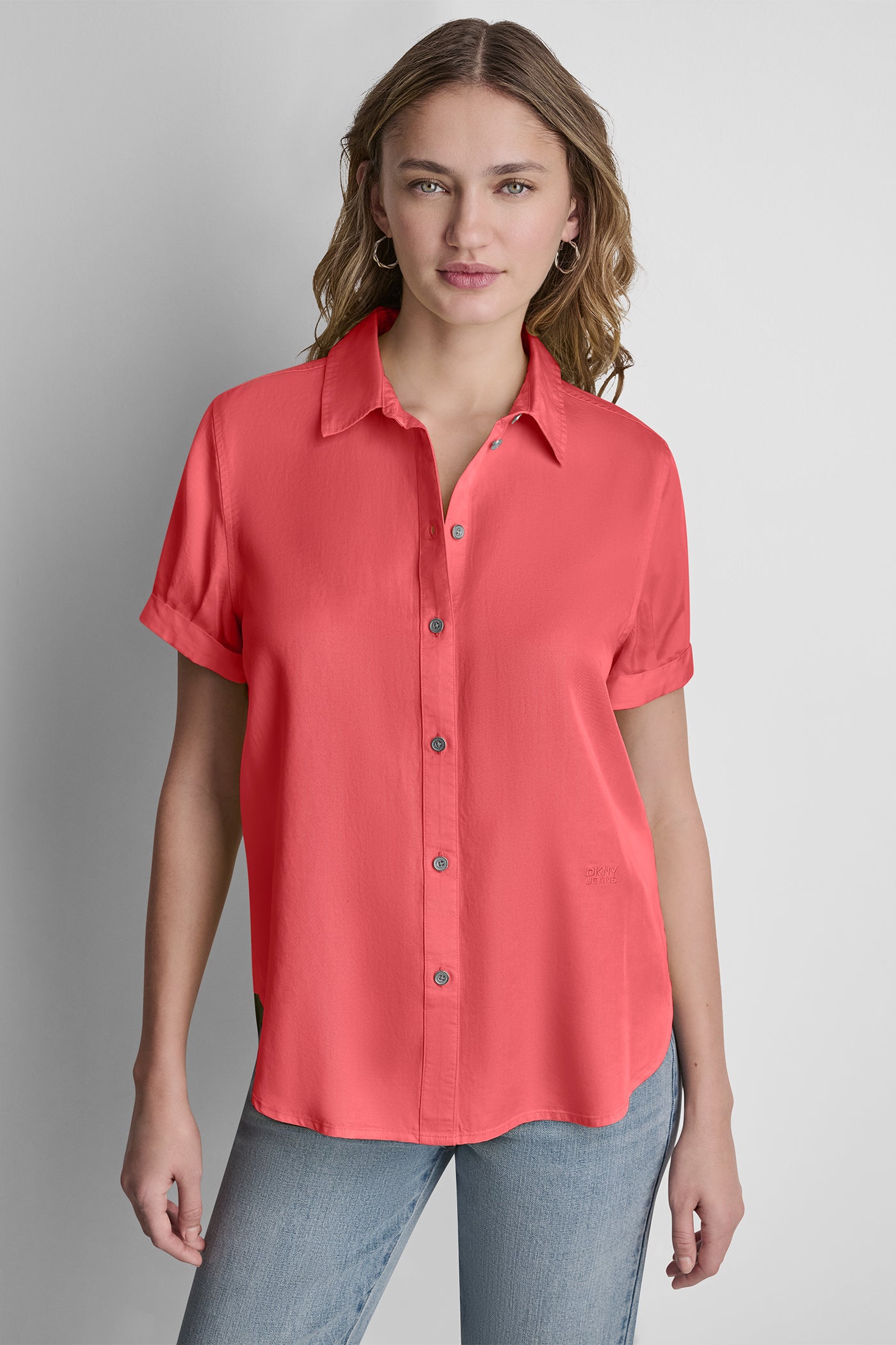 Punch GARMENT DYE BUTTON-FRONT SHIRT, VIEW 2 | New clothing