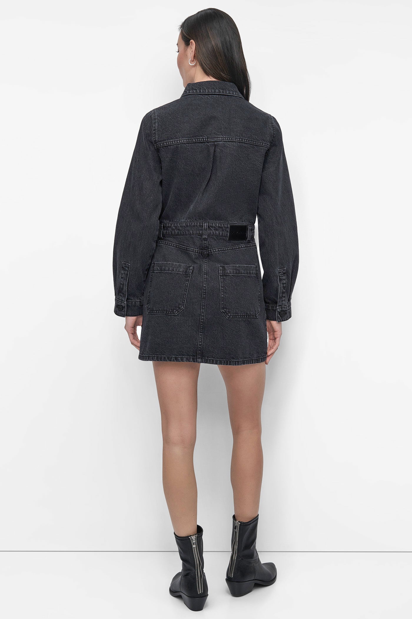 Amherst DENIM MINI SHIRT DRESS, BACK VIEW | Denim Destination