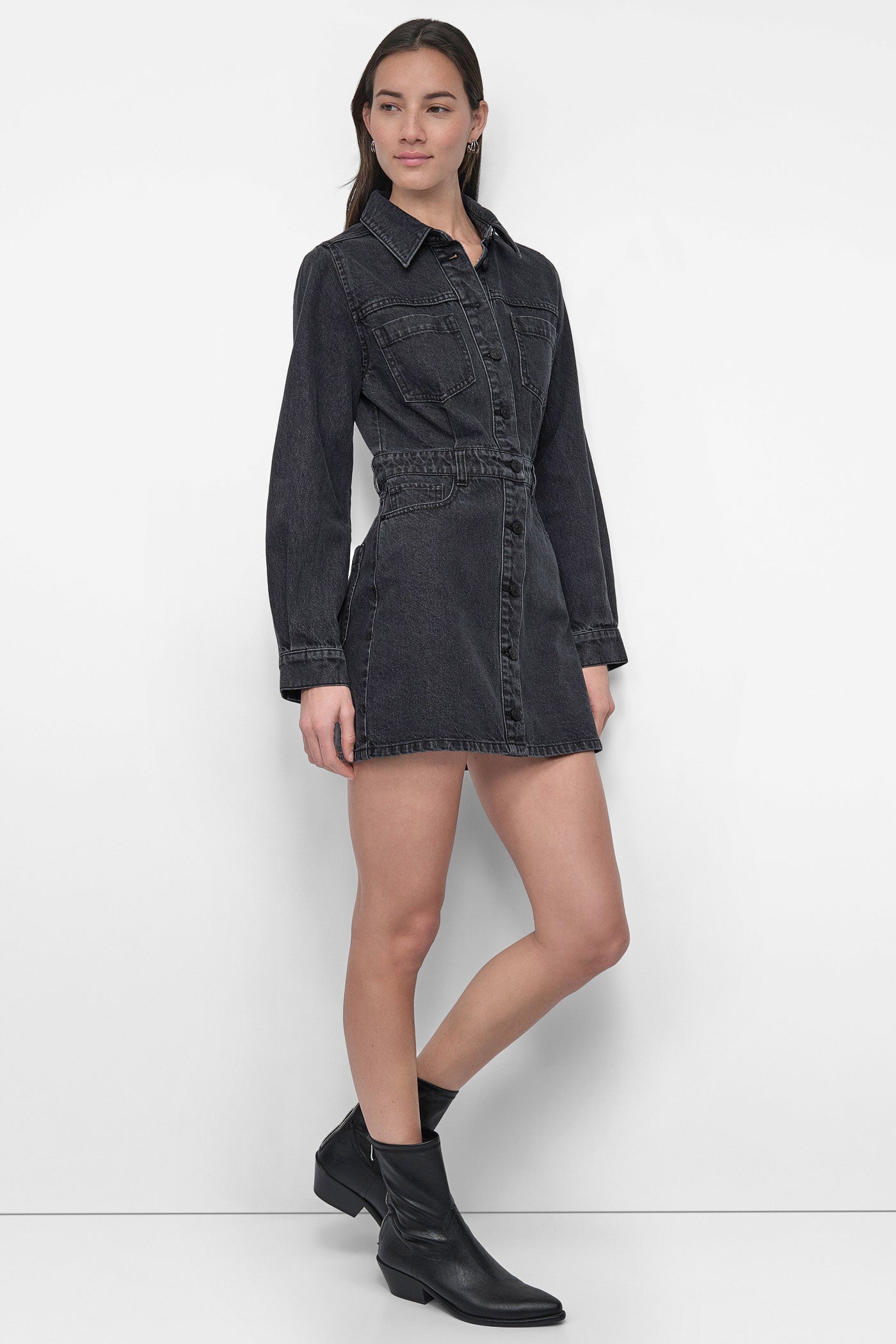 DENIM MINI SHIRT DRESS VIEW 3 | Denim Destination