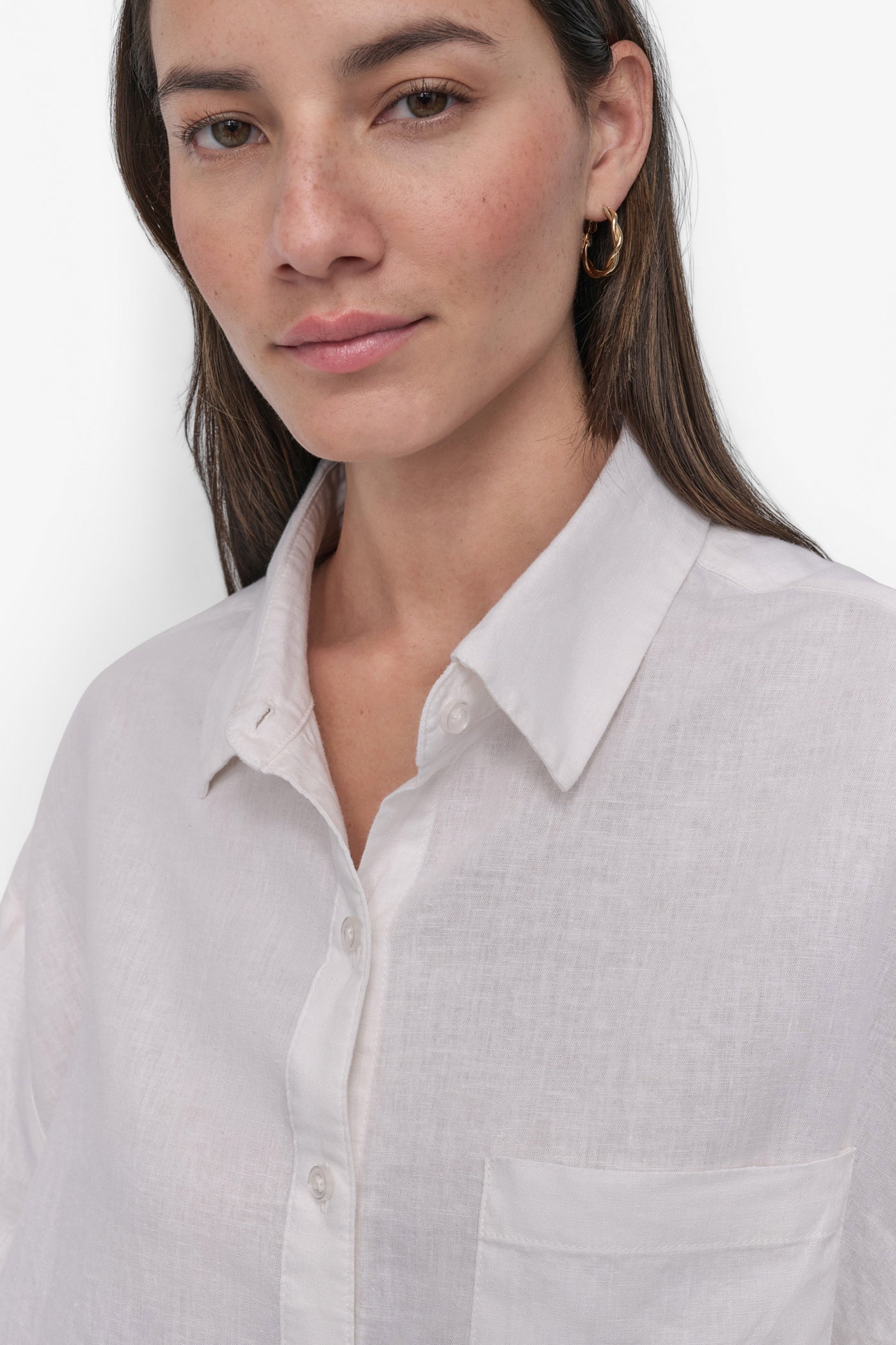 CROPPED LINEN-BLEND SHIRT VIEW 5