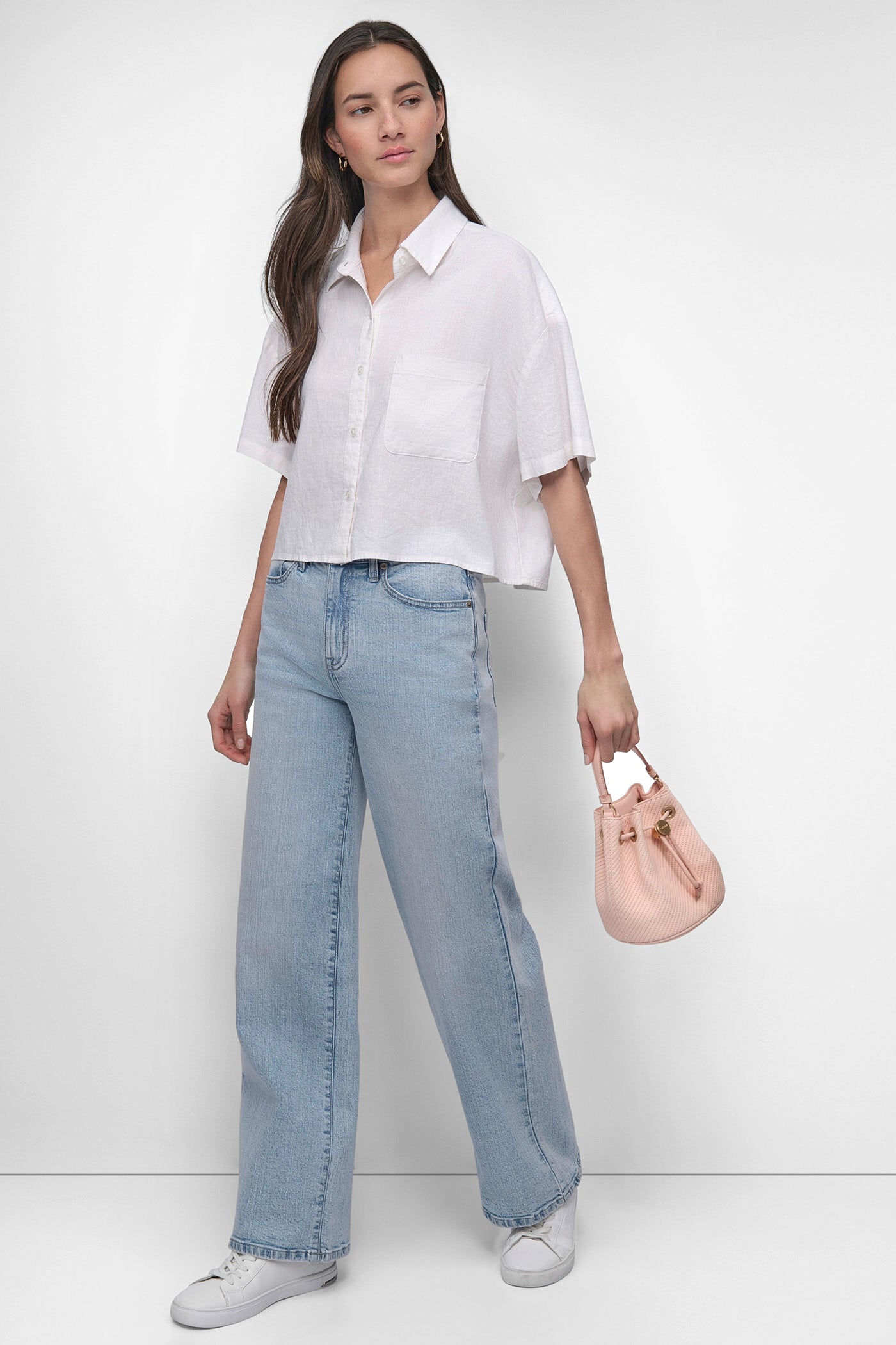 CROPPED LINEN-BLEND SHIRT VIEW 8