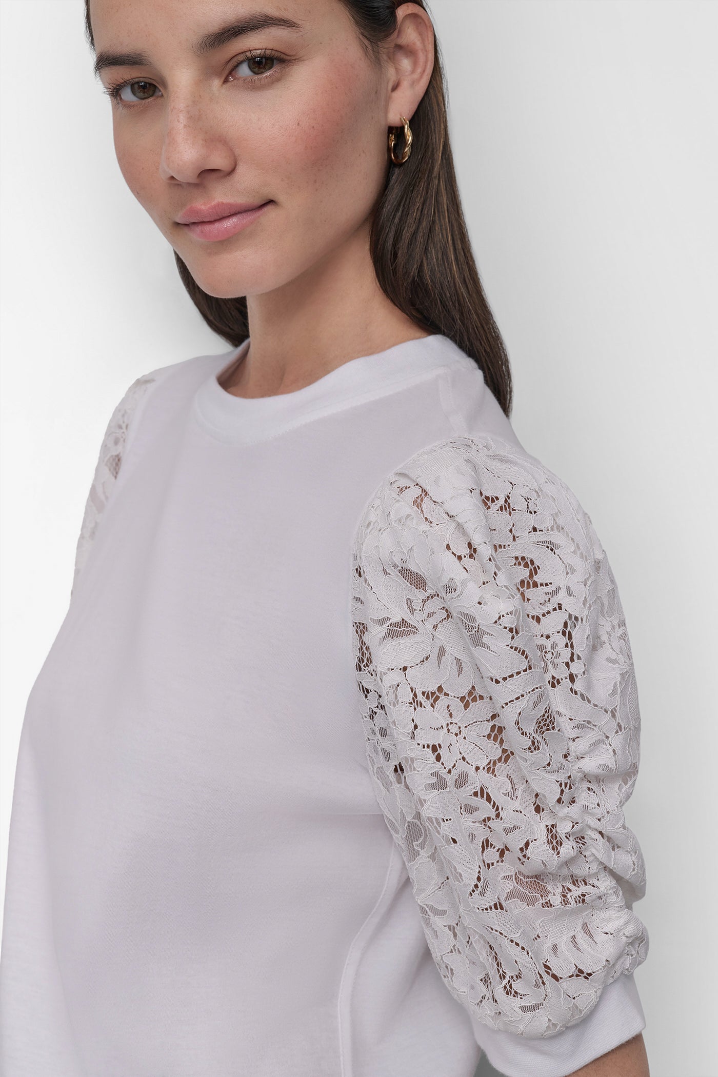 LACE-PANELED TEE VIEW 4 | WOMEN'S SWEATERS & TOPS